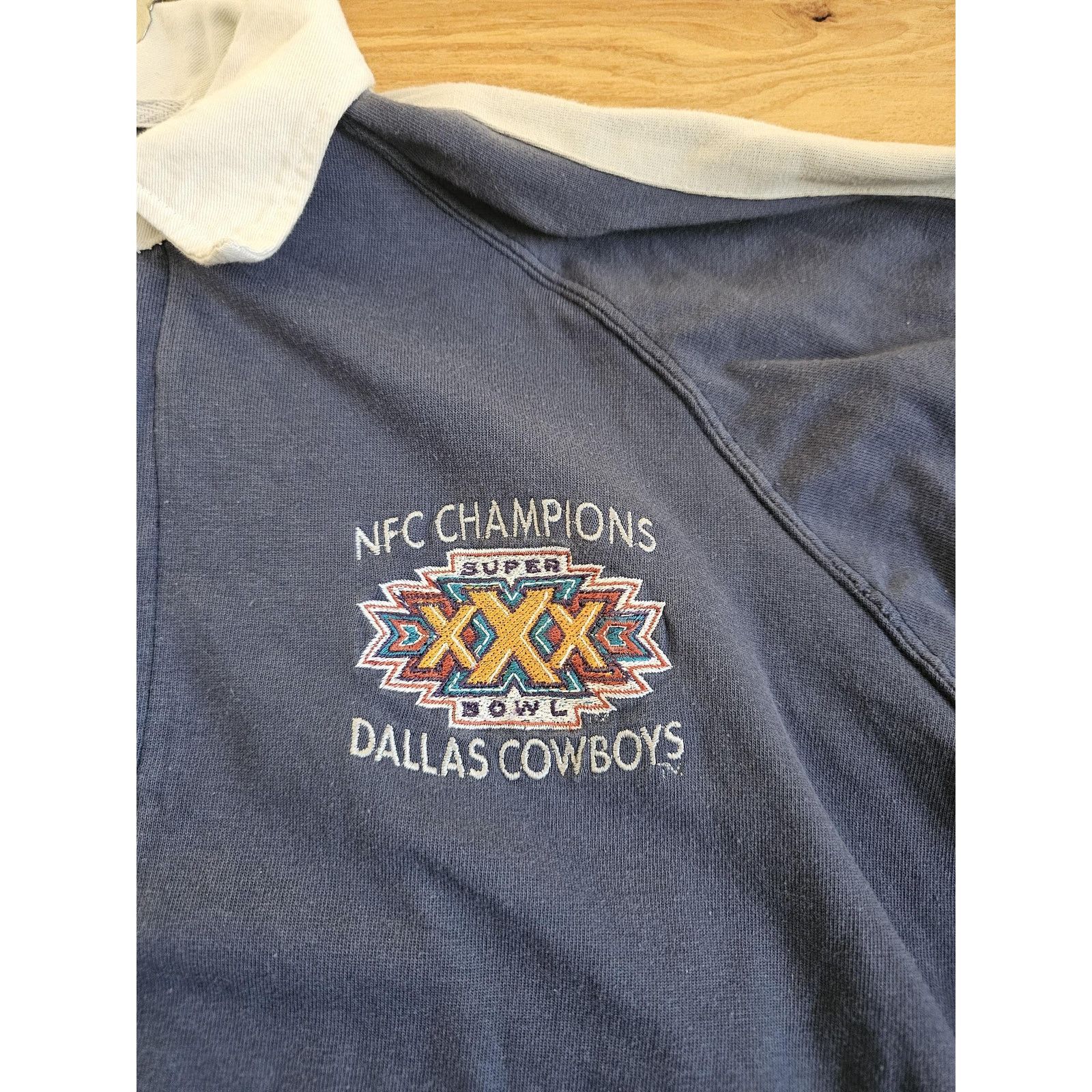 Logo Athletic Dallas Cowboys Super Bowl XXX 30 Rugby Shirt Sz XL Blue Size US XL / EU 56 / 4 - 2 Thumbnail