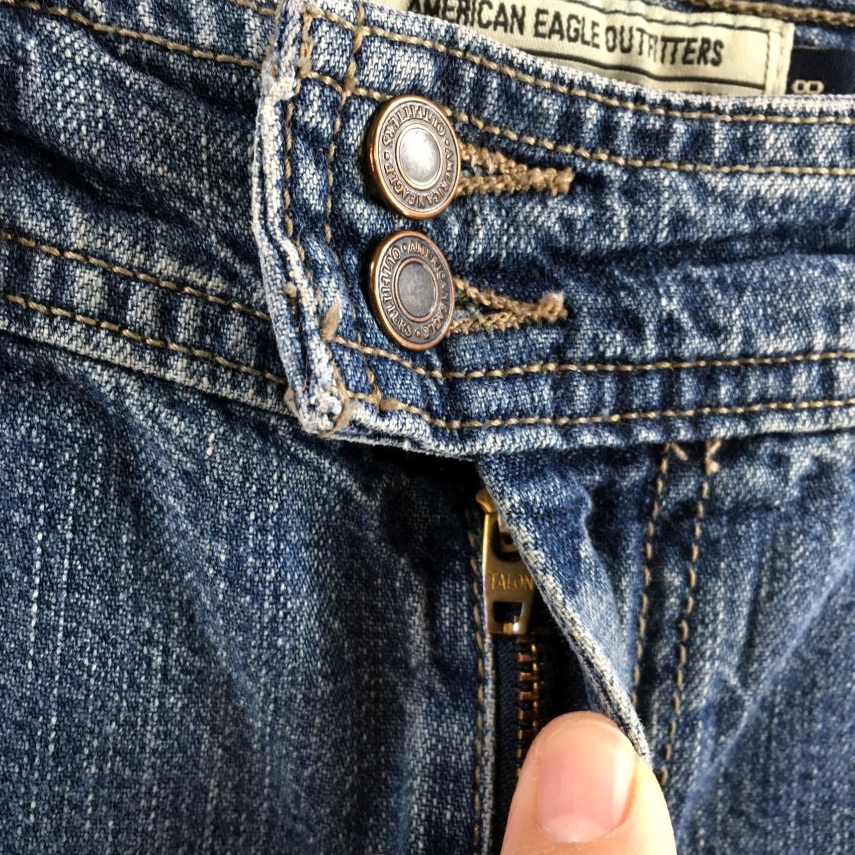 American Eagle Outfitters American Eagle Outfitters Jeans Womens 8 Blue Denim Mid Rise Straight Leg Regular Rise Cotton Denim SS14s Size 30" / US 8 / IT 44 - 5 Thumbnail
