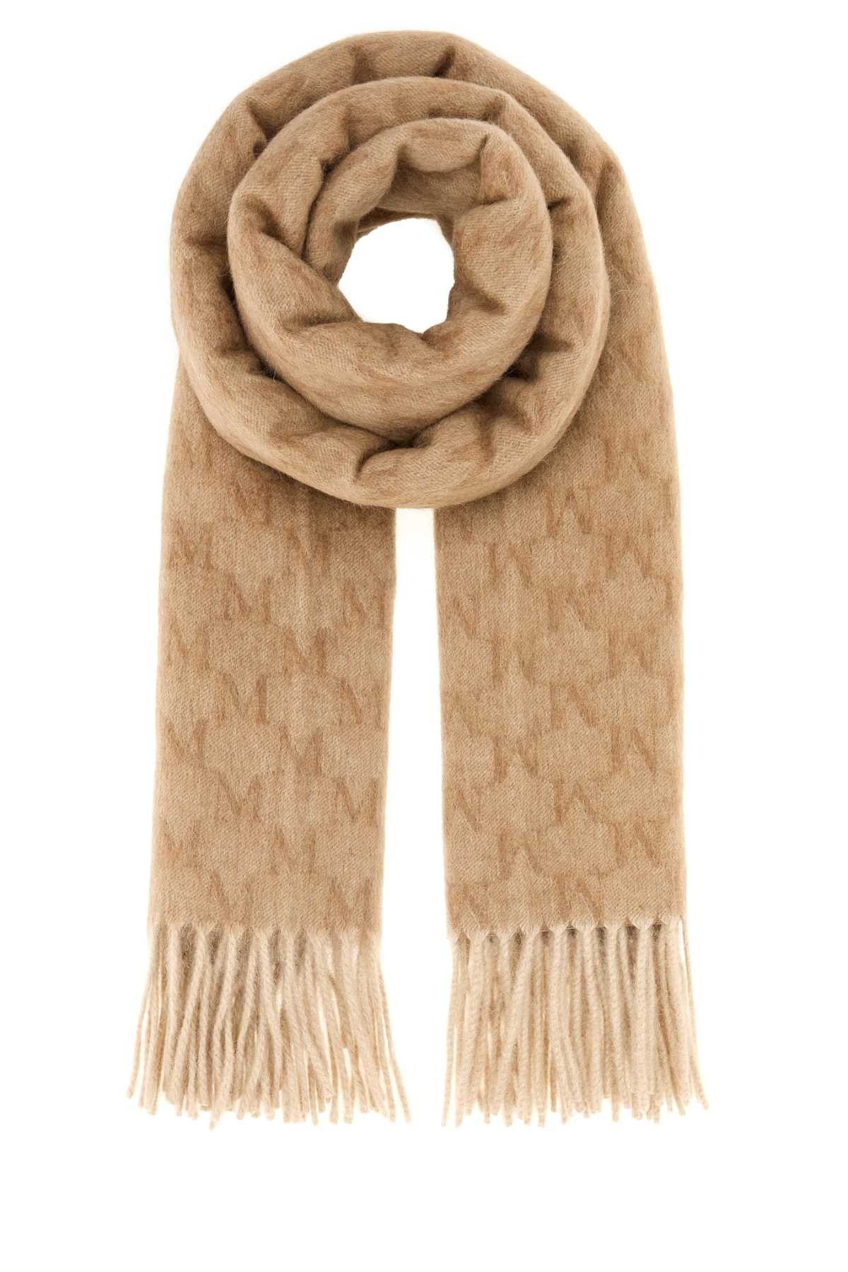 Max Mara Embroidered Camel Wklogo Scarf Size ONE SIZE - 1 Thumbnail