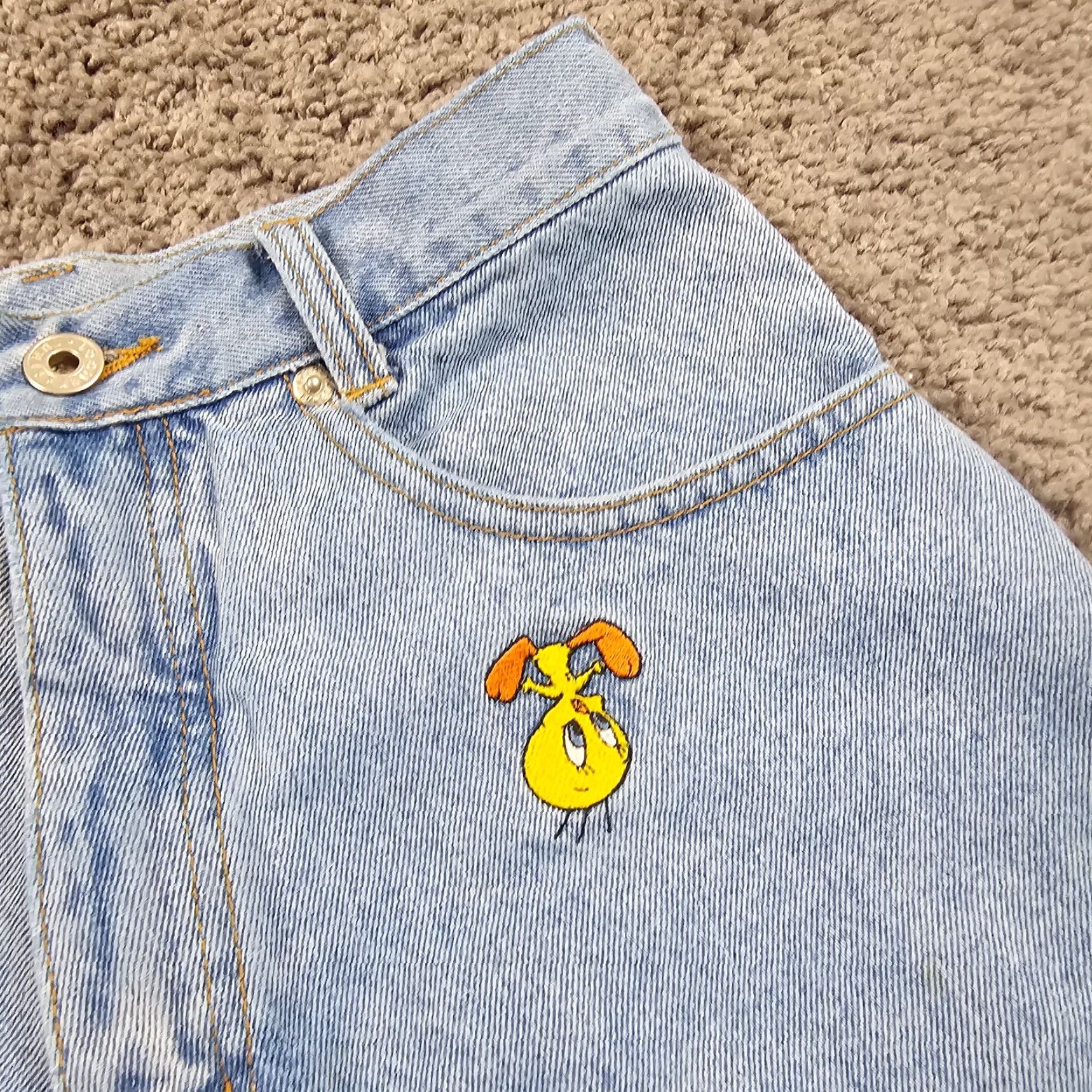 Vintage VINTAGE Warner Bros Denim Shorts Womens 4 High Waist 90s Tweety Bugs Sylvester Blue Cotton Slim Fit Pockets Size 27" / US 4 / IT 40 - 4 Thumbnail