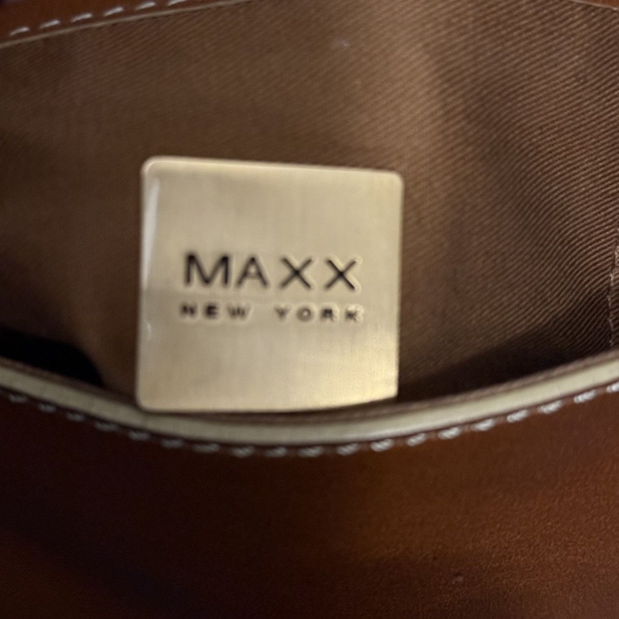 Other Maxx New York leather caramel brown gold chain studded bag Size ONE SIZE - 9 Thumbnail