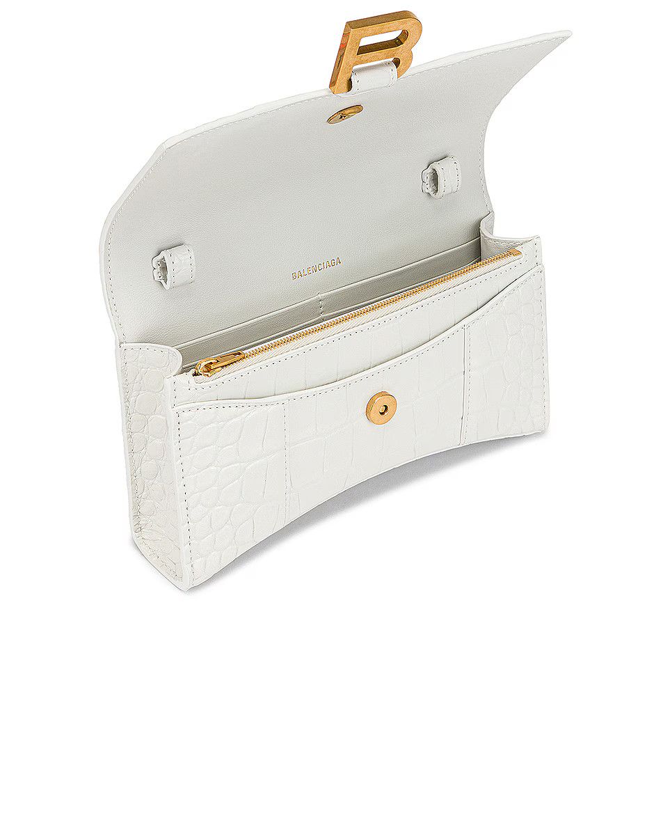 Balenciaga o1srvl11e0426 Size: OS/ Hourglass Wallet on Chain Bag White Size ONE SIZE - 6 Thumbnail