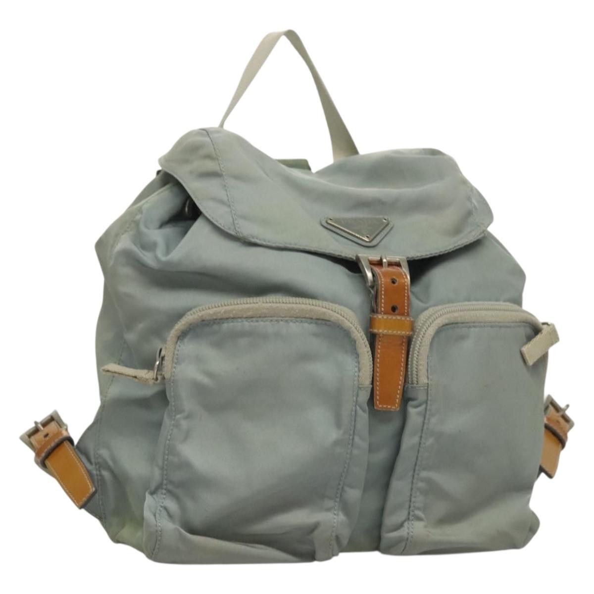 Prada PRADA Backpack Nylon Light Blue Silver Size ONE SIZE - 1 Thumbnail