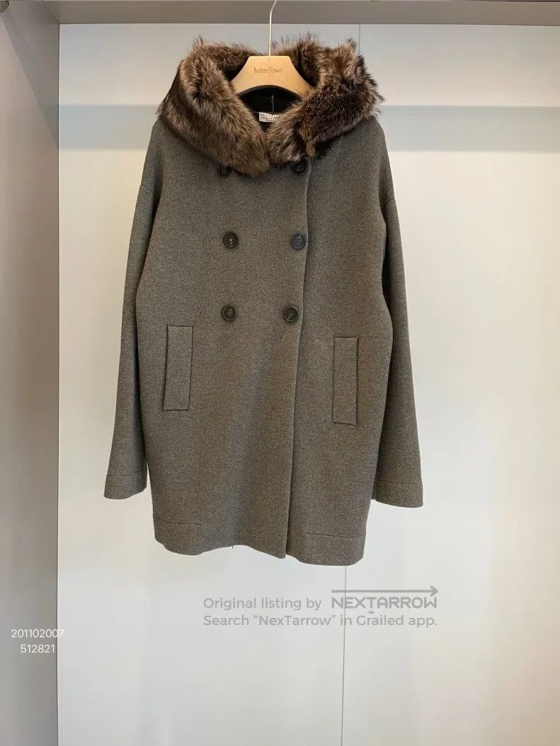 Brunello Cucinelli Brunello Cucinelli Gray Green Cashmere Coat Size S / US 4 / IT 40 - 1 Thumbnail