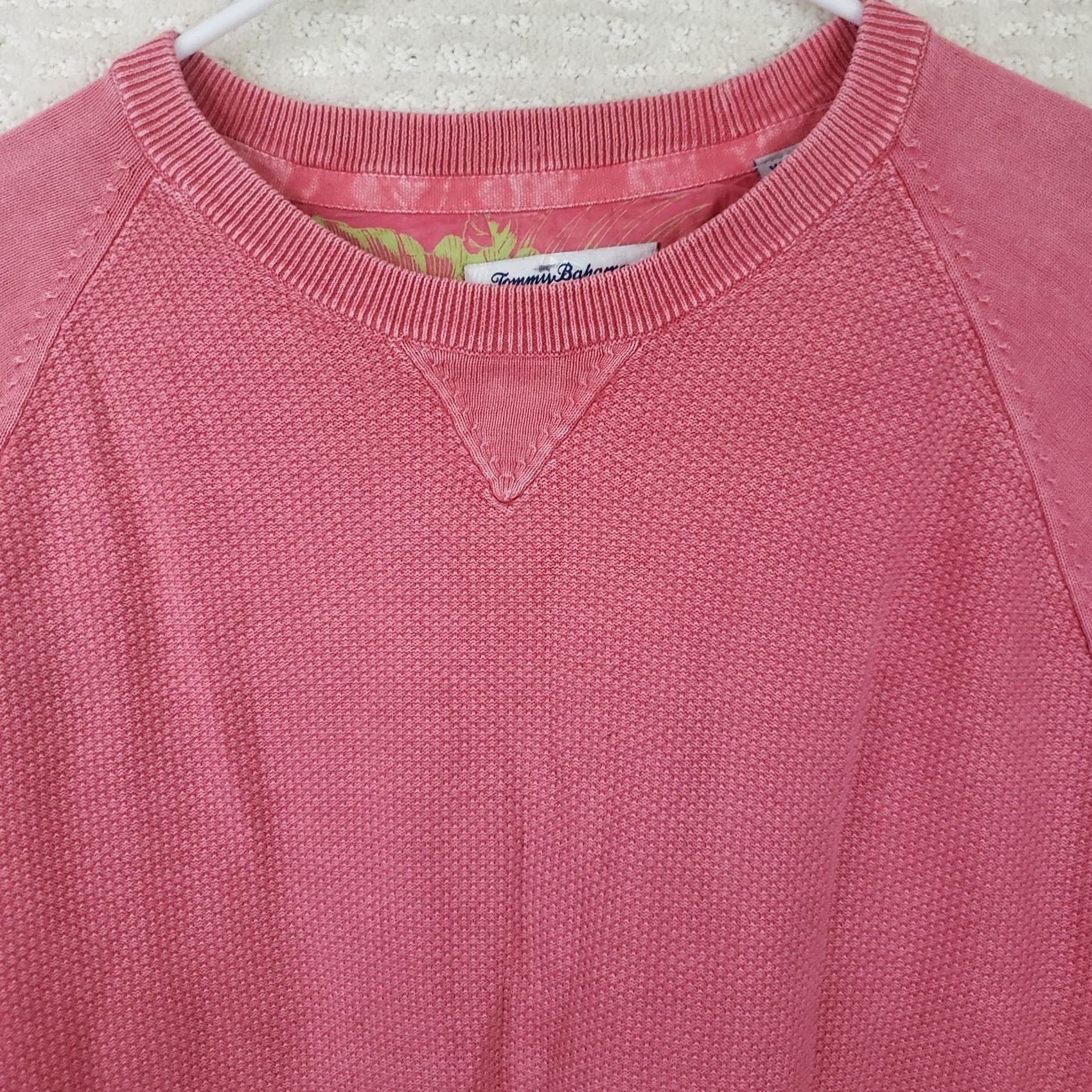 Tommy Bahama Tommy Bahama Sweatshirt Men's XL Pink Long Sleeve Pullover Crew Neck Knit Cotton Regular Size US XL / EU 56 / 4 - 3 Thumbnail