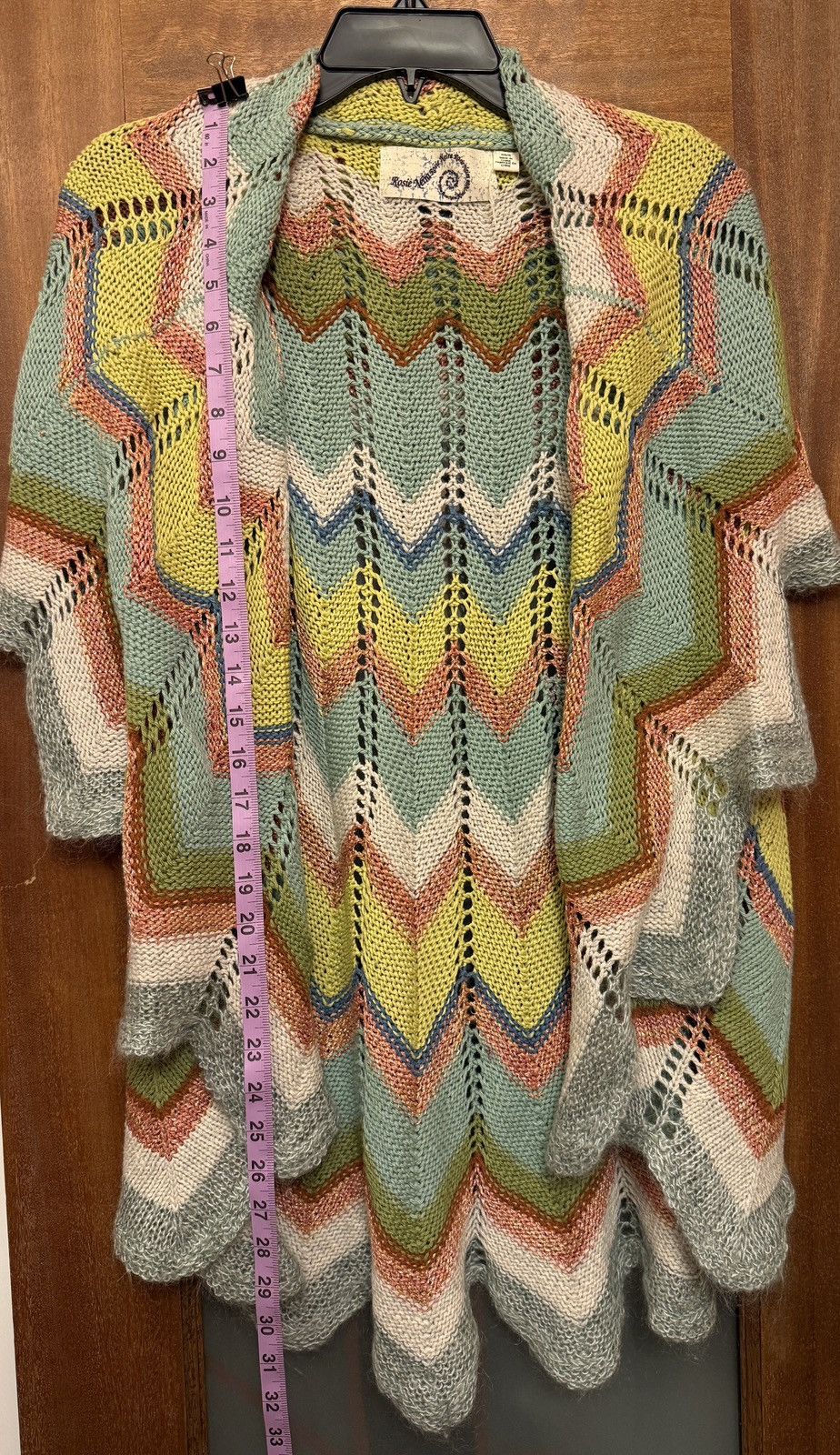 Anthropologie Anthropologie Rosie Neira Crochet Chevron Sweater Wool Size XS / US 0-2 / IT 36-38 - 2 Thumbnail