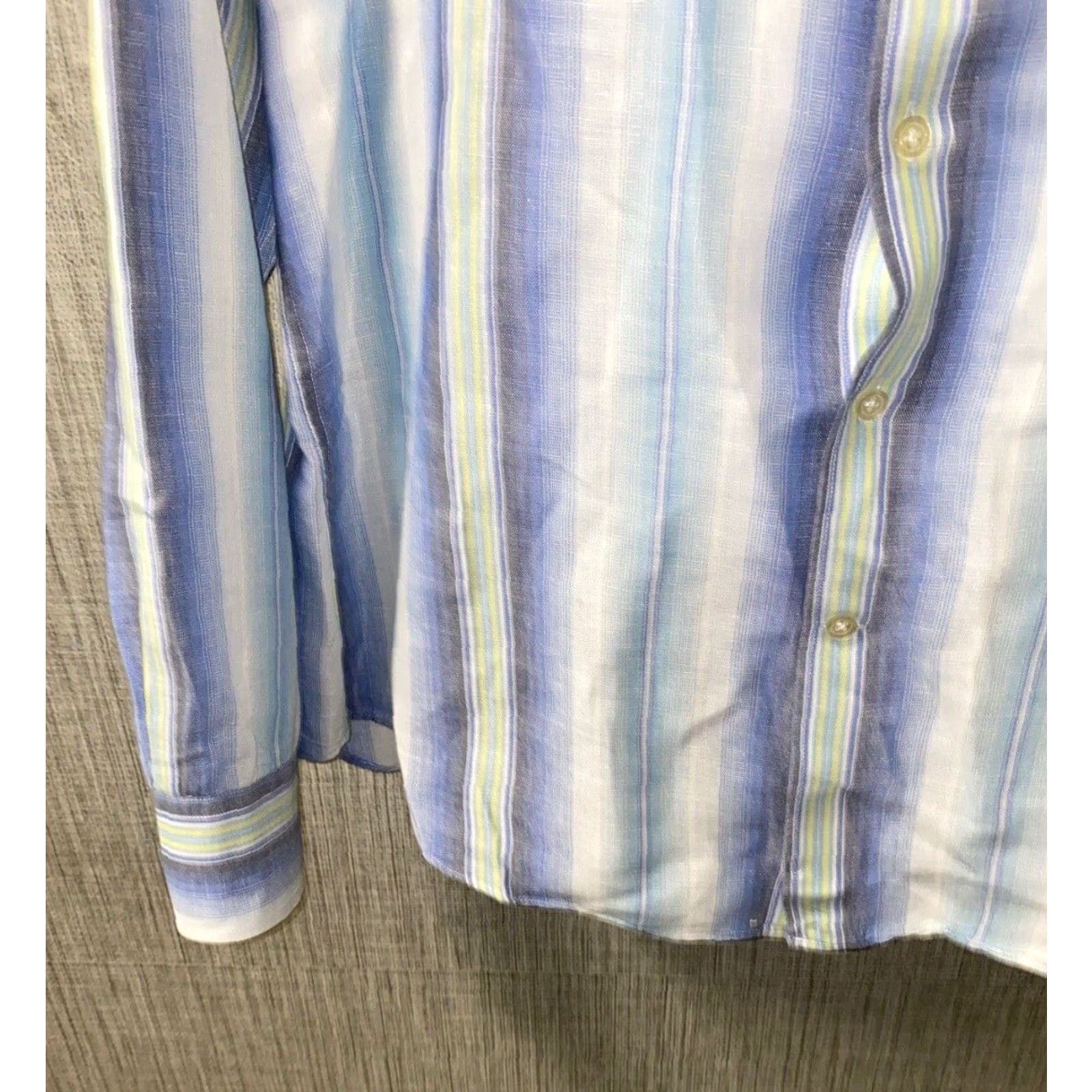 Celio Celio Shirt Mens Size L Multicolor Striped Button-Front Long Sleeve Casual Colorful Regular Fit Size US L / EU 52-54 / 3 - 4 Thumbnail