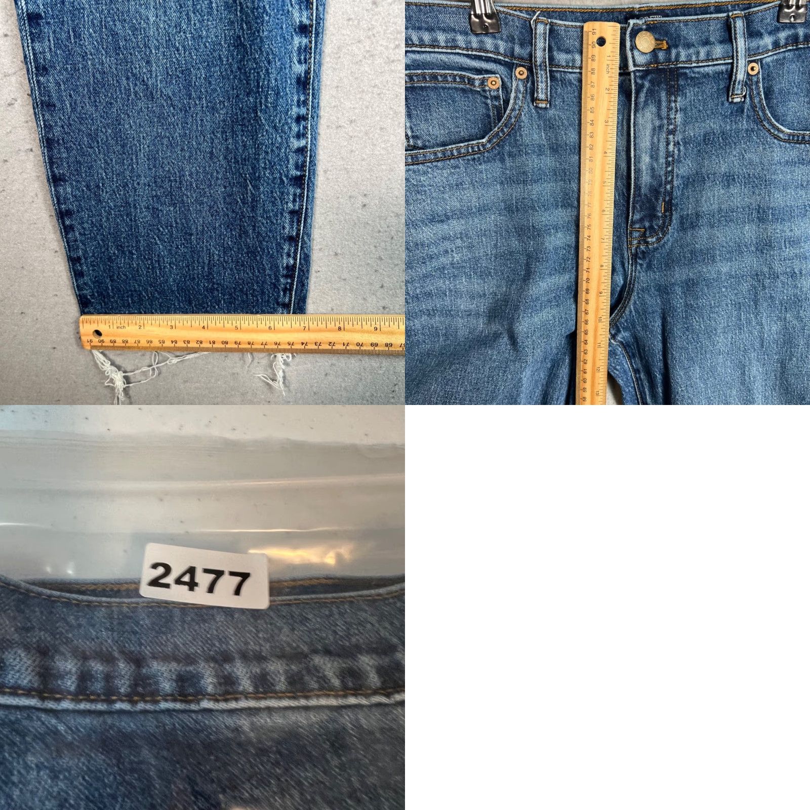 J.Crew J.CREW Slim Boyfriend Jeans 30 Blue Medium Denim Cotton Blend Frayed Hem 5-Pocket Womens Size 30" / US 8 / IT 44 - 8 Thumbnail