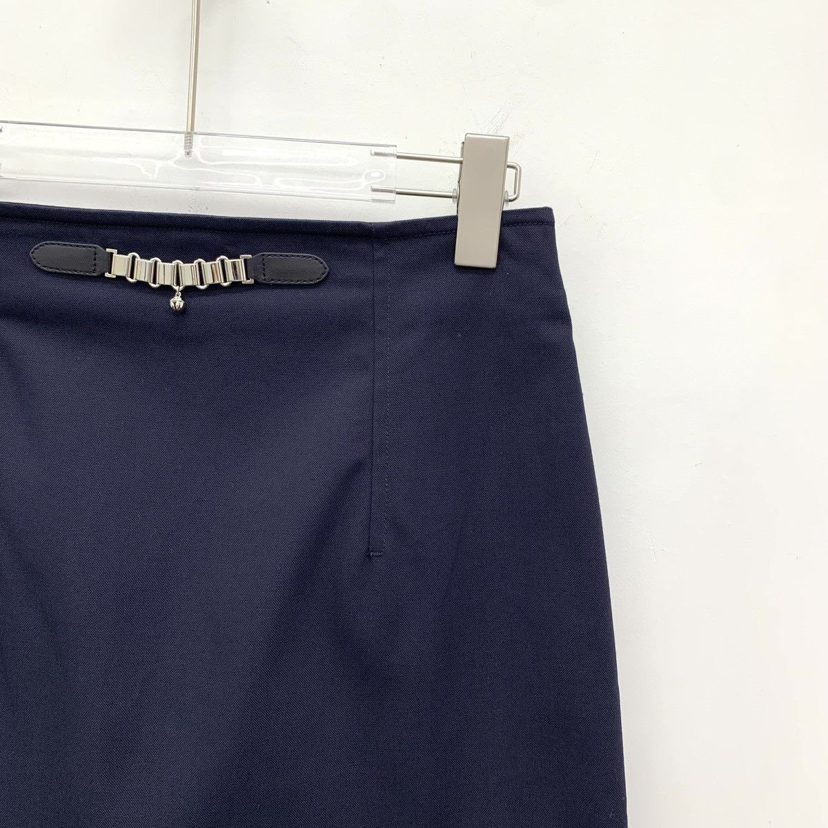 Hermes Hermes, Dark Blue Bell Chain Cotton Casual Mini Skirt K26WX Size 25" / US 0 / IT 36 - 3 Thumbnail