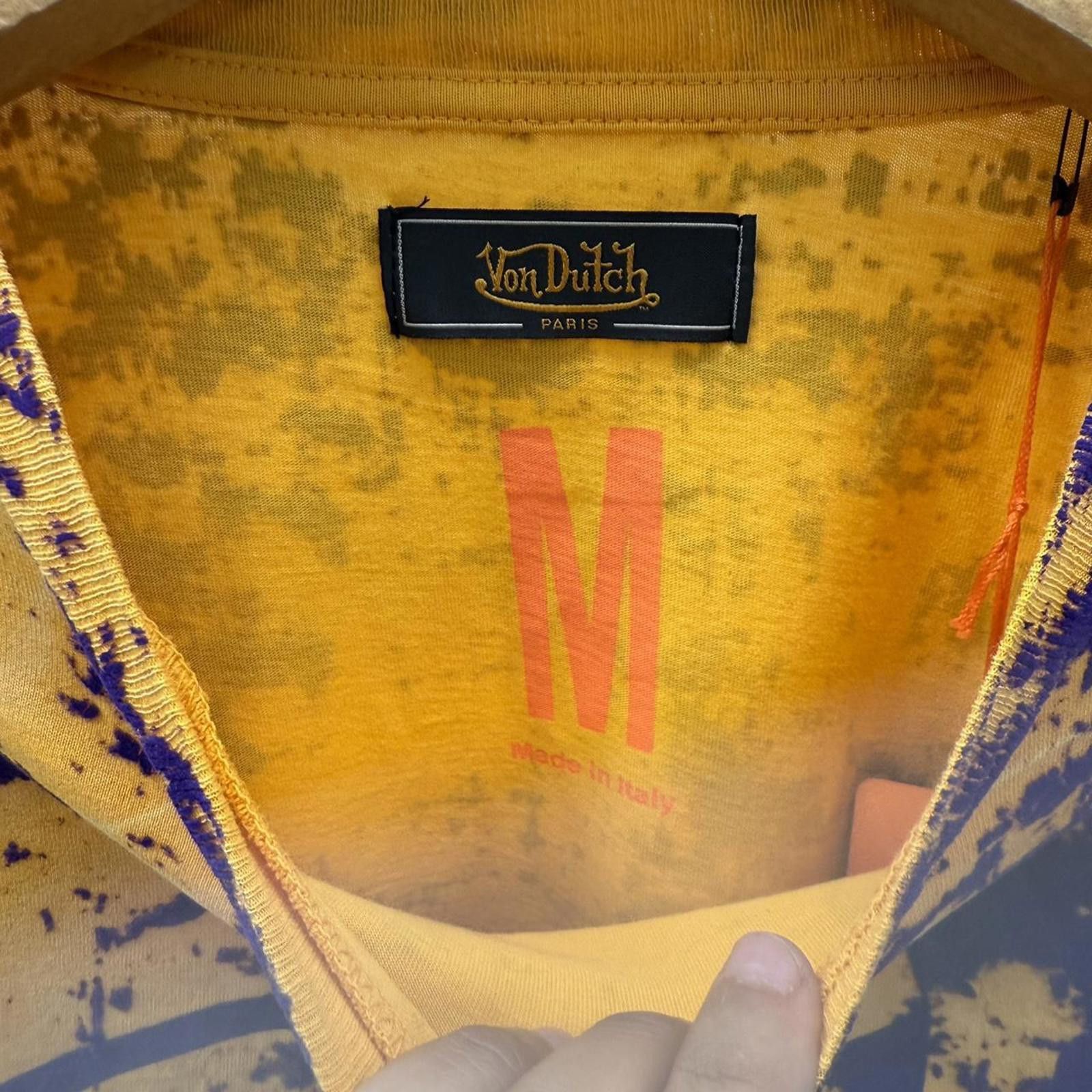 Von Dutch Von Dutch Paris Men’s Graphic Tee Size Medium Yellow/Purple Size US M / EU 48-50 / 2 - 3 Thumbnail