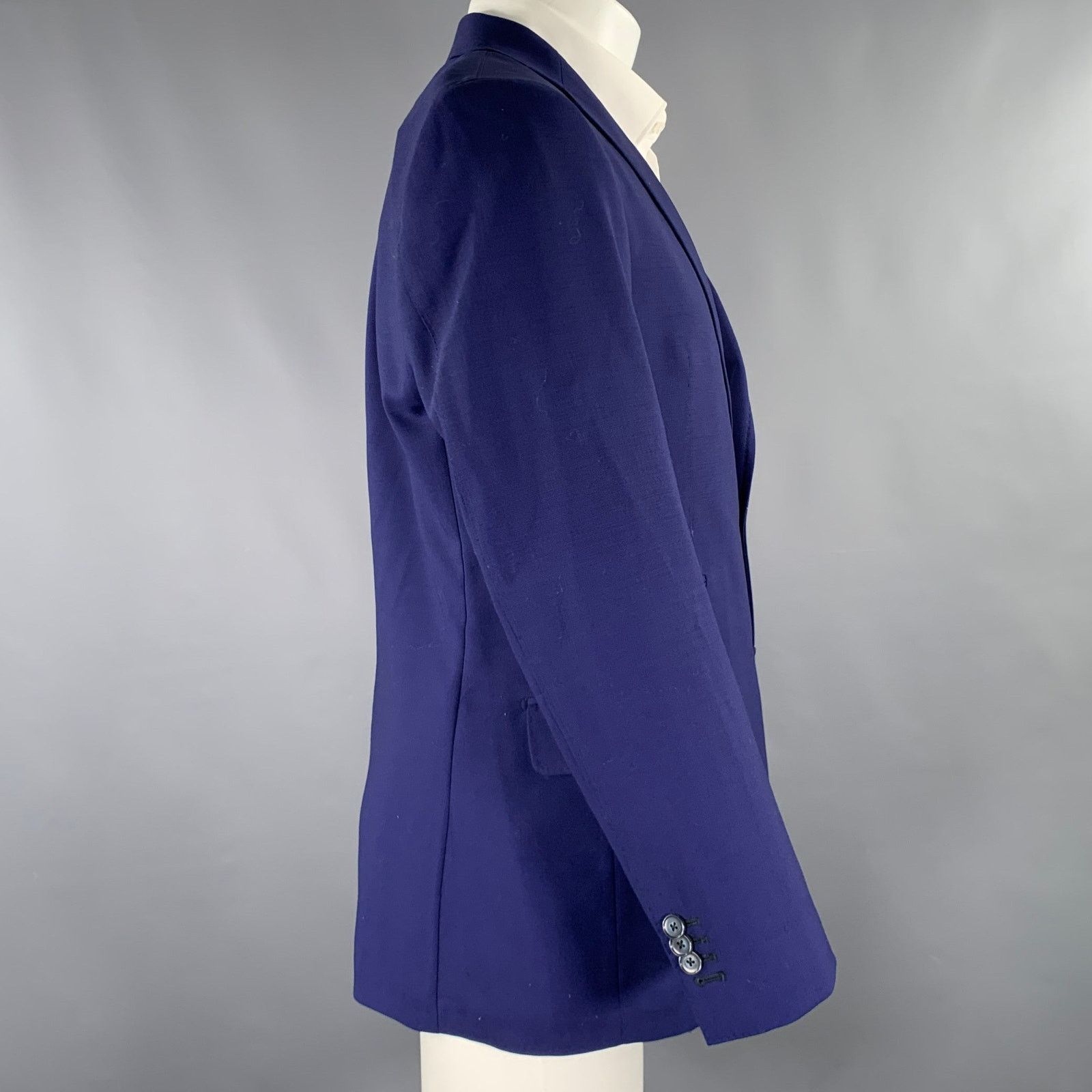 Other MAGARI Size 40 Blue Virgin Wool Notch Lapel Sport Coat Size 40S - 2 Thumbnail