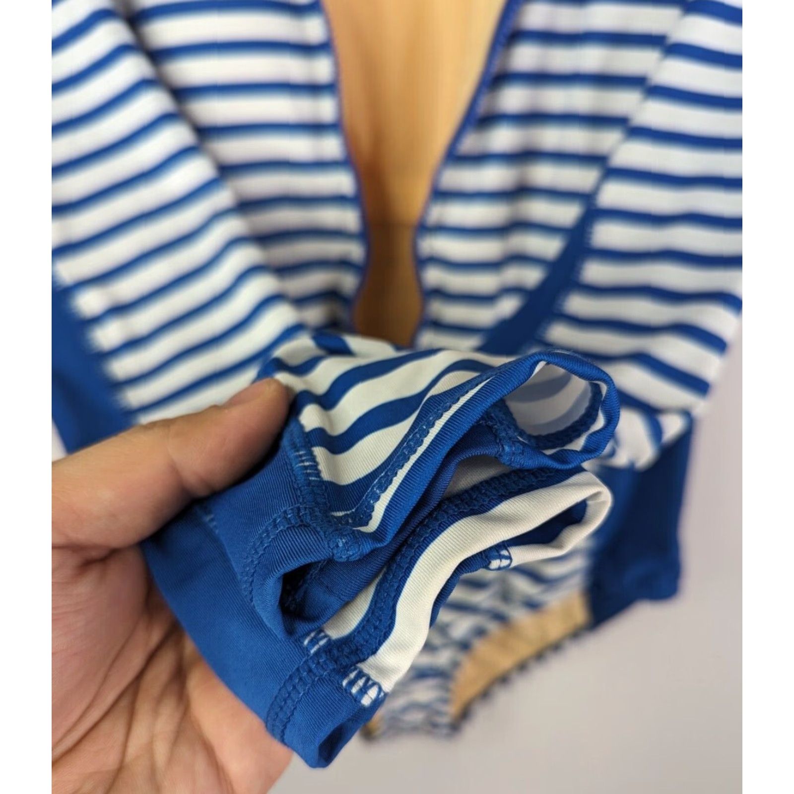 Vintage VINTAGE Cabana Life Womens Preppy Geo Navy Stripe Unisuit Rashguard Suit XL Swimsuit Size XL / US 12-14 / IT 48-50 - 4 Thumbnail