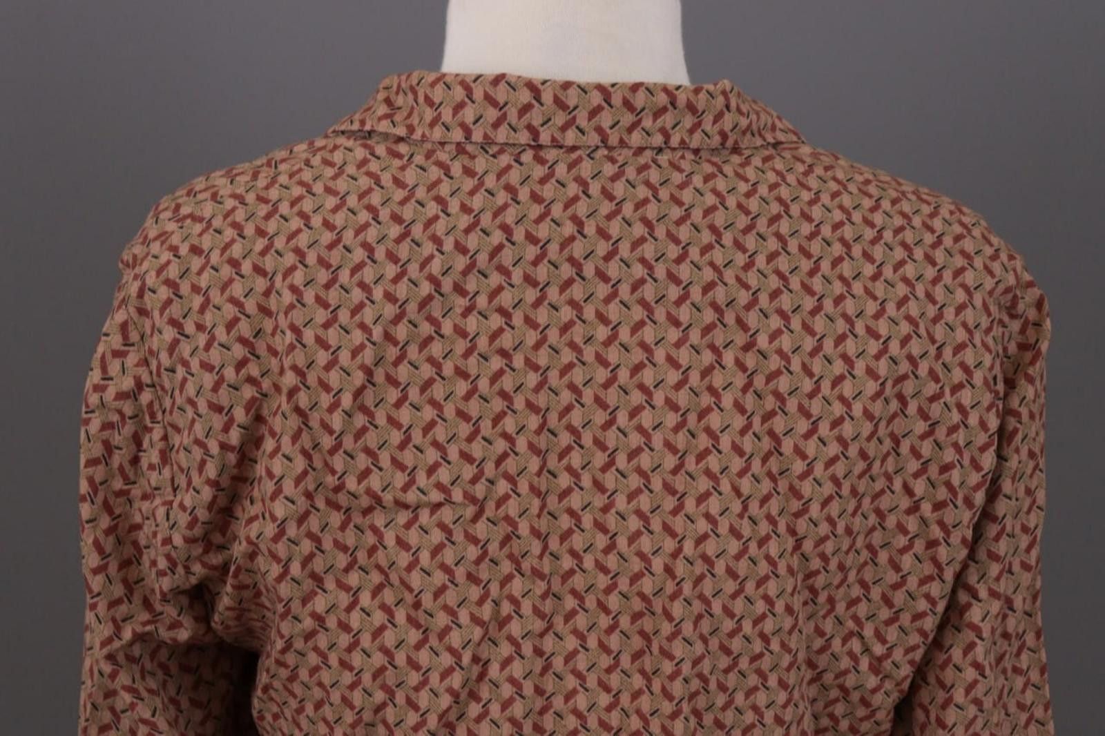 Designer Max Studio Brown Printed Button Down Blouse Shirt Size XS Size XS / US 0-2 / IT 36-38 - 11 Thumbnail