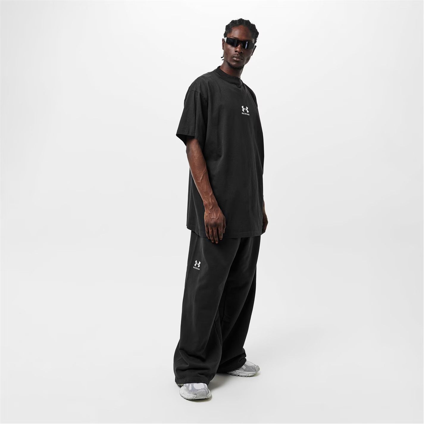 Balenciaga × Under Armour o1g2r1mq0226 Wide Leg Jogging Pants In Black Size US 34 / EU 50 - 6 Thumbnail