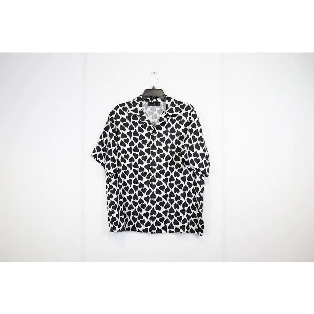 Amiri o1rshd1 Love Hearts STW Bowling Shirt in Black/White Size US M / EU 48-50 / 2 - 1 Thumbnail