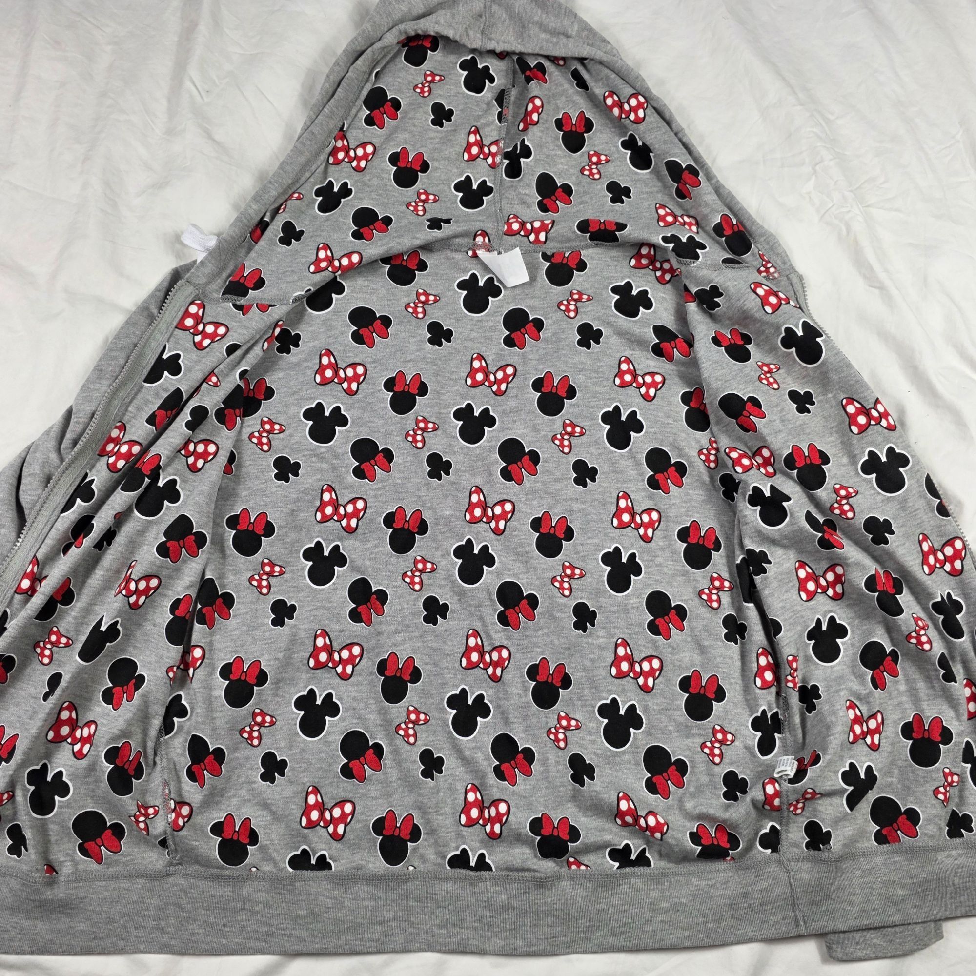 Disney Disney Minnie Mouse Womens Large Gray Hoodie Front Zip Sweat Size L / US 10 / IT 46 - 4 Thumbnail