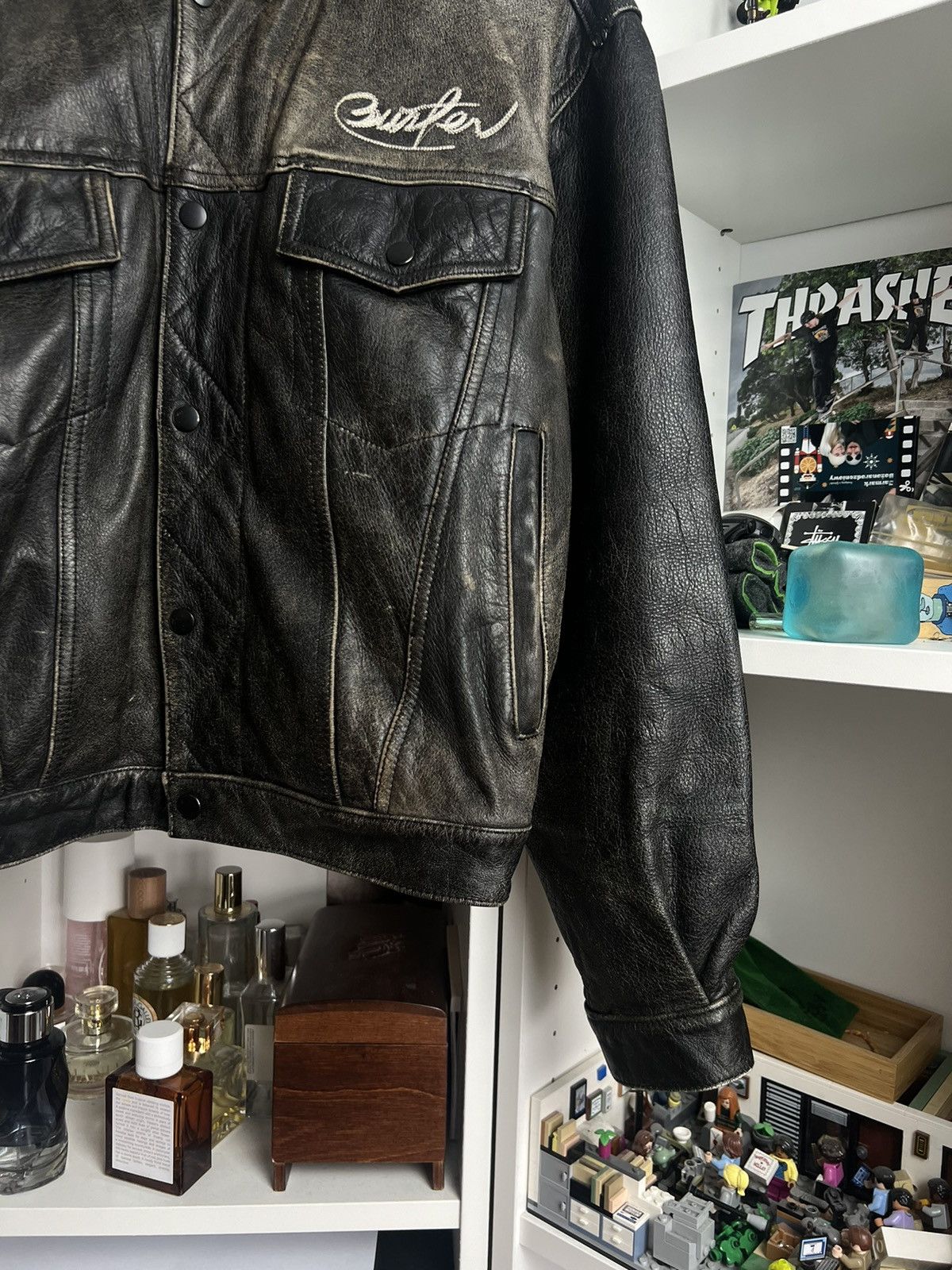 Other Vintage y2k cropped boxy avantharde leather moto biker jacket Size US L / EU 52-54 / 3 - 4 Thumbnail