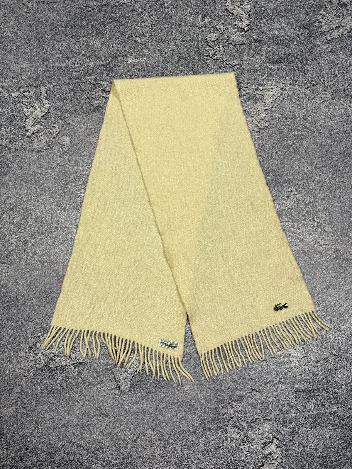 Lacoste Lacoste Cream Scarf Y2K Size ONE SIZE - 2 Thumbnail
