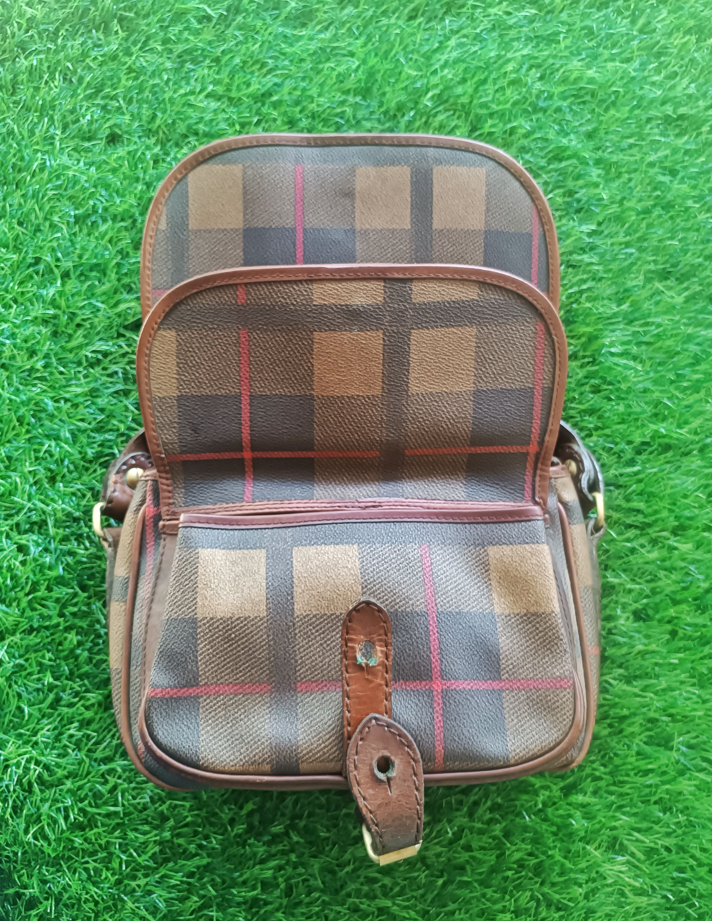 Leather × Vintage GIAMAX VINTAGE CHECK MONOGRAM LEATHER SLING BAG Size ONE SIZE - 7 Thumbnail