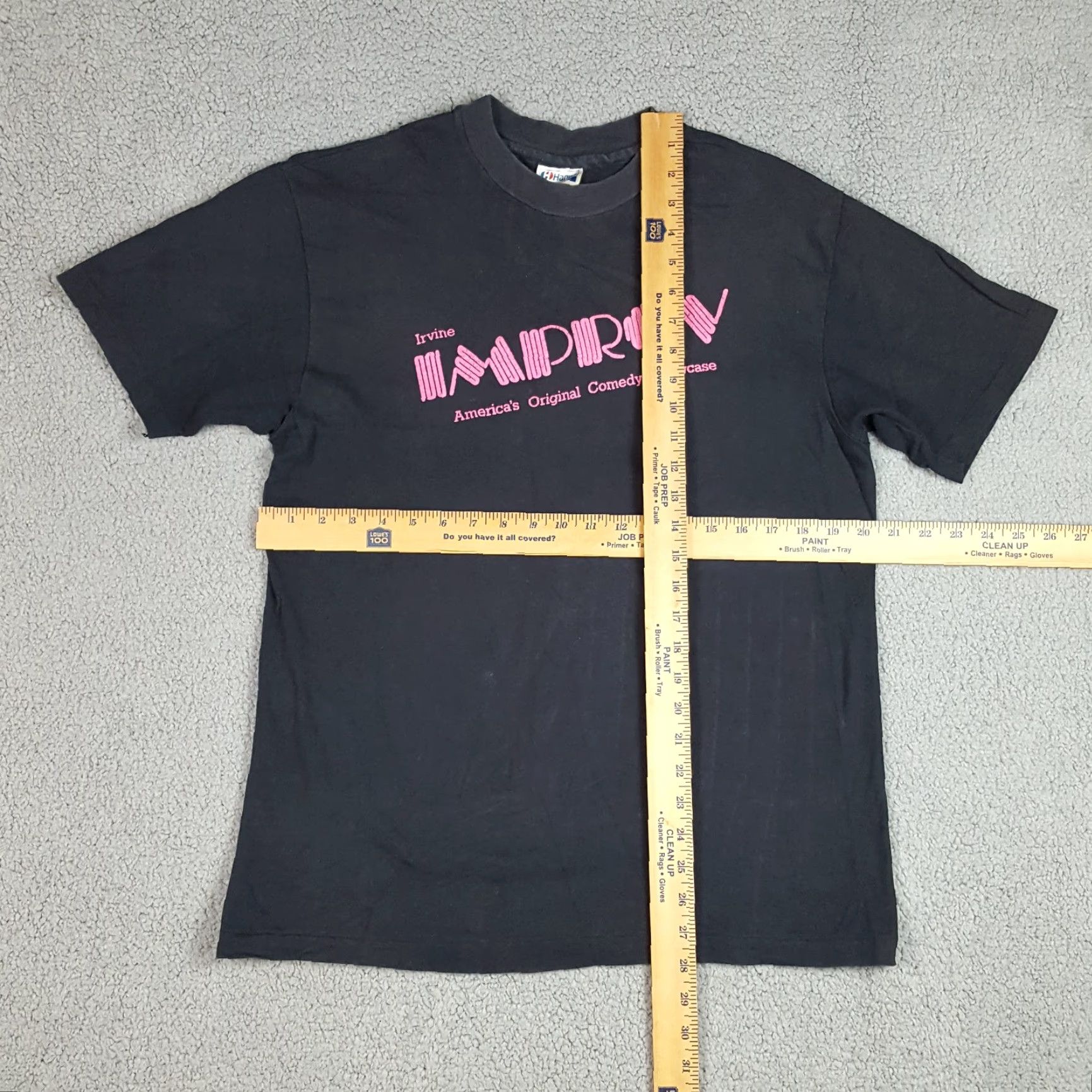 Hanes VINTAGE Hanes 90s Improv Comedy T-Shirt Adult Large Black Faded Retro Grunge Mens Size US L / EU 52-54 / 3 - 7 Thumbnail