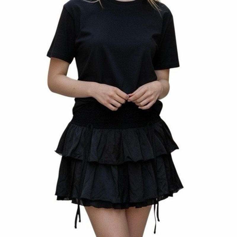 The Unbranded Brand Avidlove Pleated Mini Skirt Lace High Waisted Ruffles. Sz XL Size 34" / US 12 / IT 48 - 1 Thumbnail