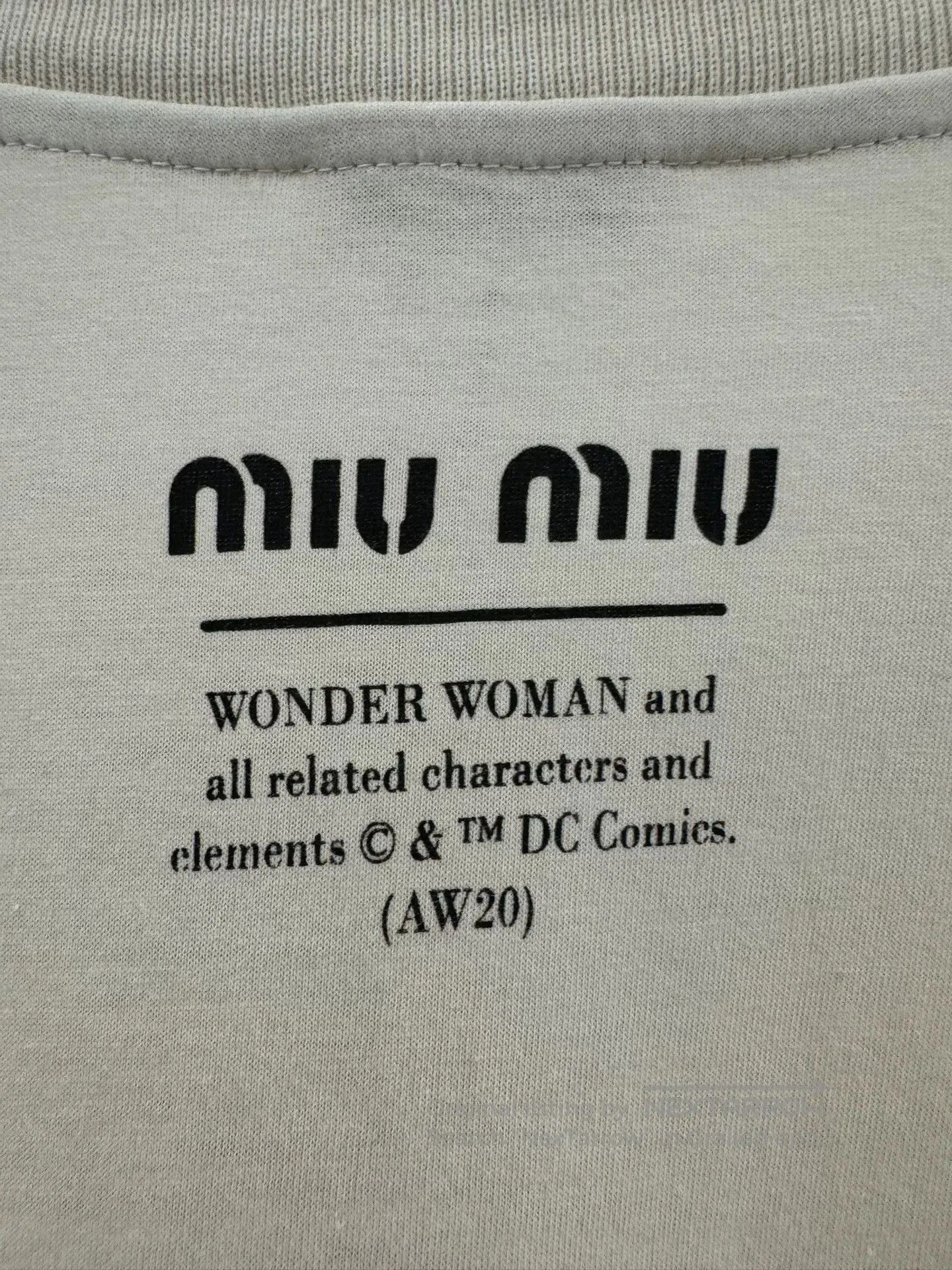 Miu Miu Miumiu Wonder Woman Women's Short-Sleeve Tee. Size M / US 6-8 / IT 42-44 - 4 Thumbnail