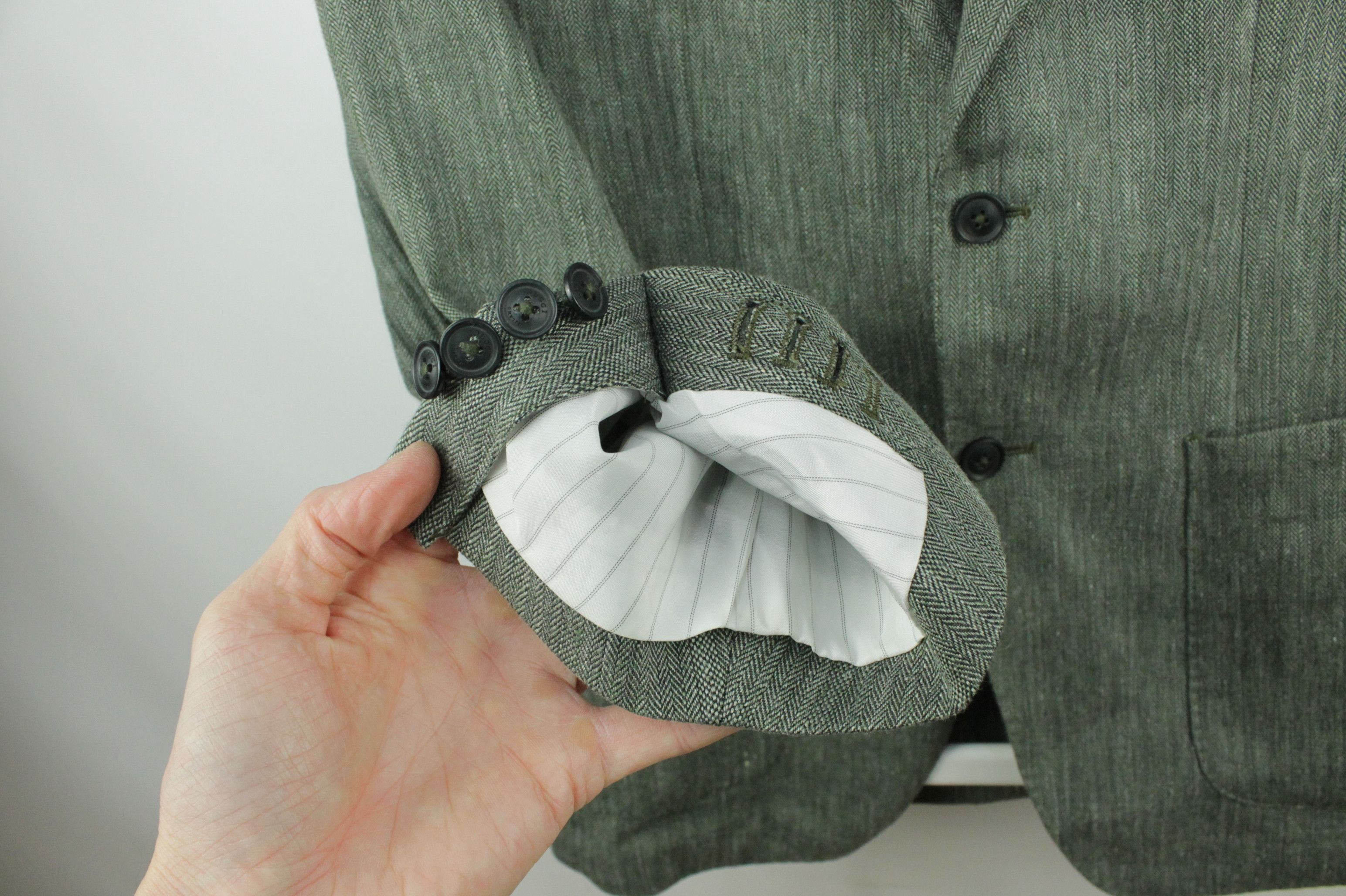 Boggi Boggi Micro Herringbone Linen Wool Sport Coat Blazer Jacket Size US M / EU 48-50 / 2 - 6 Thumbnail