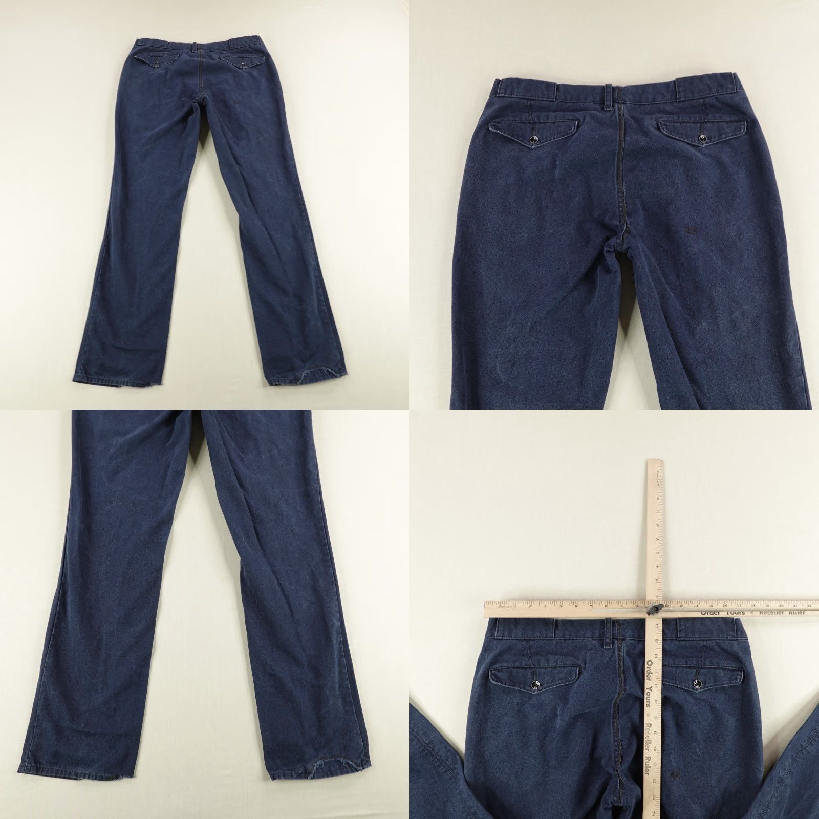 Polo Ralph Lauren VINTAGE Polo Ralph Lauren Pants Mens 34x32 Navy Blue Canvas Chino Button Fly Size US S / EU 44-46 / 1 - 8 Thumbnail