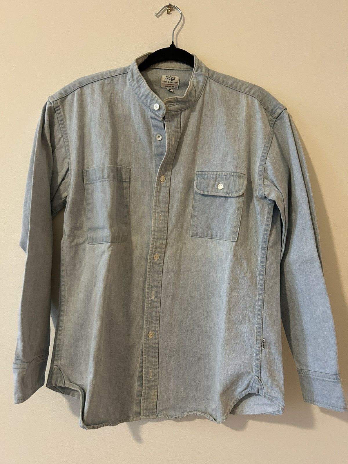 Bodega Bodega denim mandarín neck button up Size US S / EU 44-46 / 1 - 1 Thumbnail