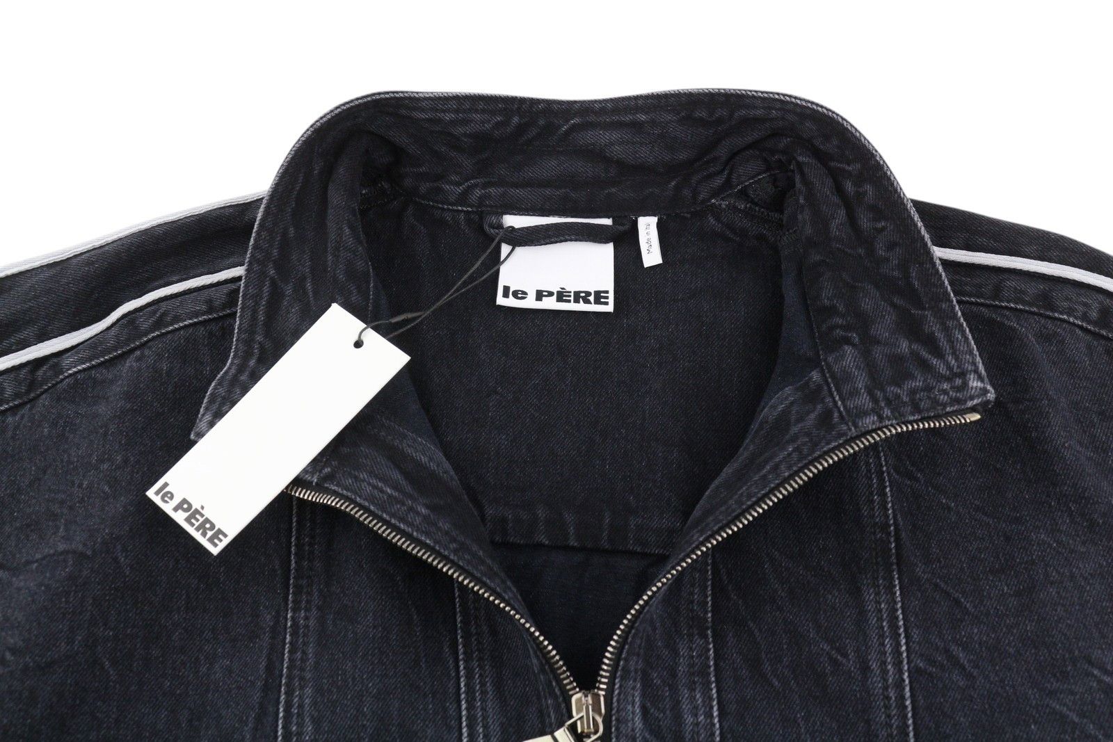 Le Pere DENIM TRACK S Wrinkled Black Full Zip Lightweight 86570 Size US S / EU 44-46 / 1 - 5 Thumbnail