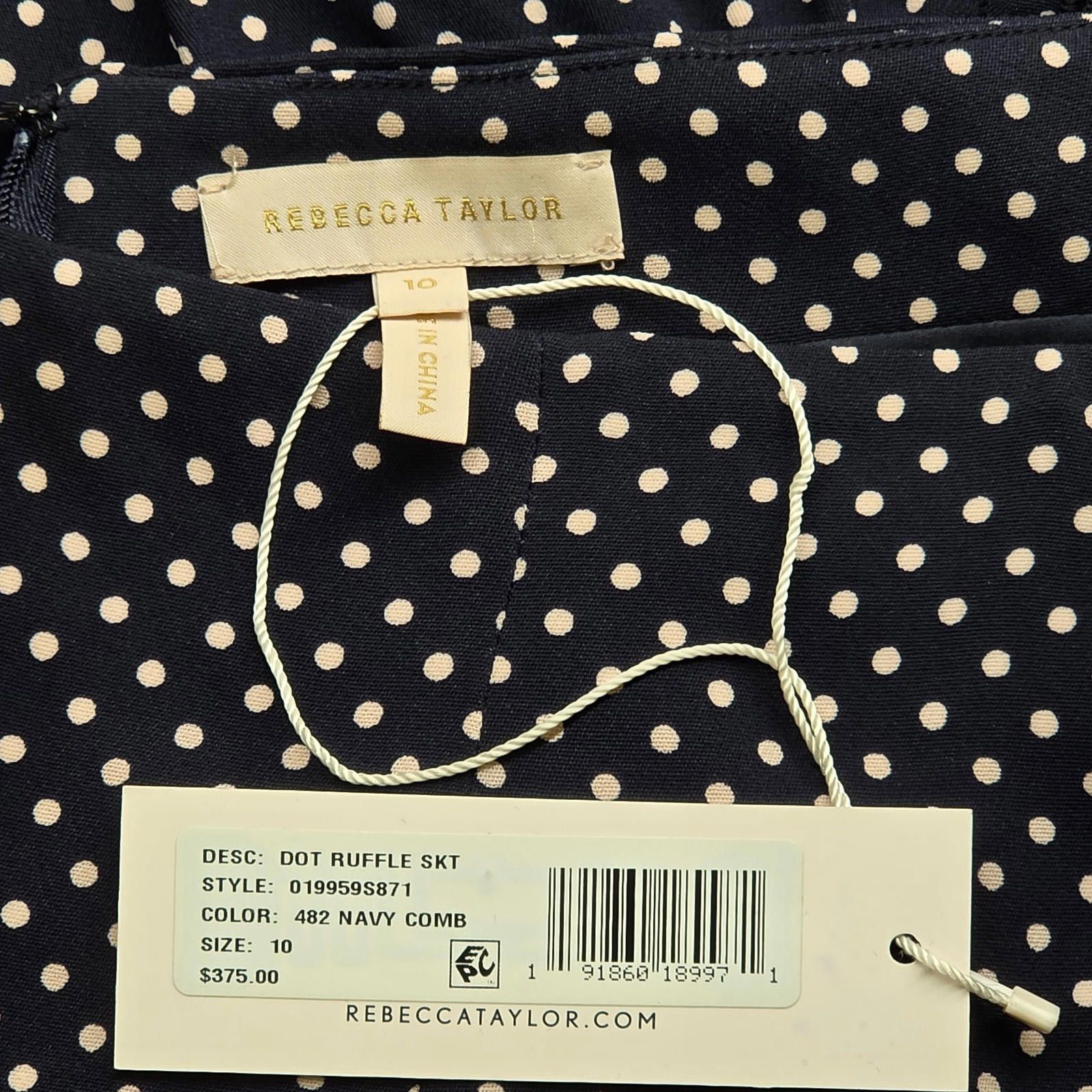 Rebecca Taylor Rebecca Taylor Silk Blue Polka Dot Ruffle Skirt NWT 10 $375 Size 32" / US 10 / IT 46 - 2 Thumbnail