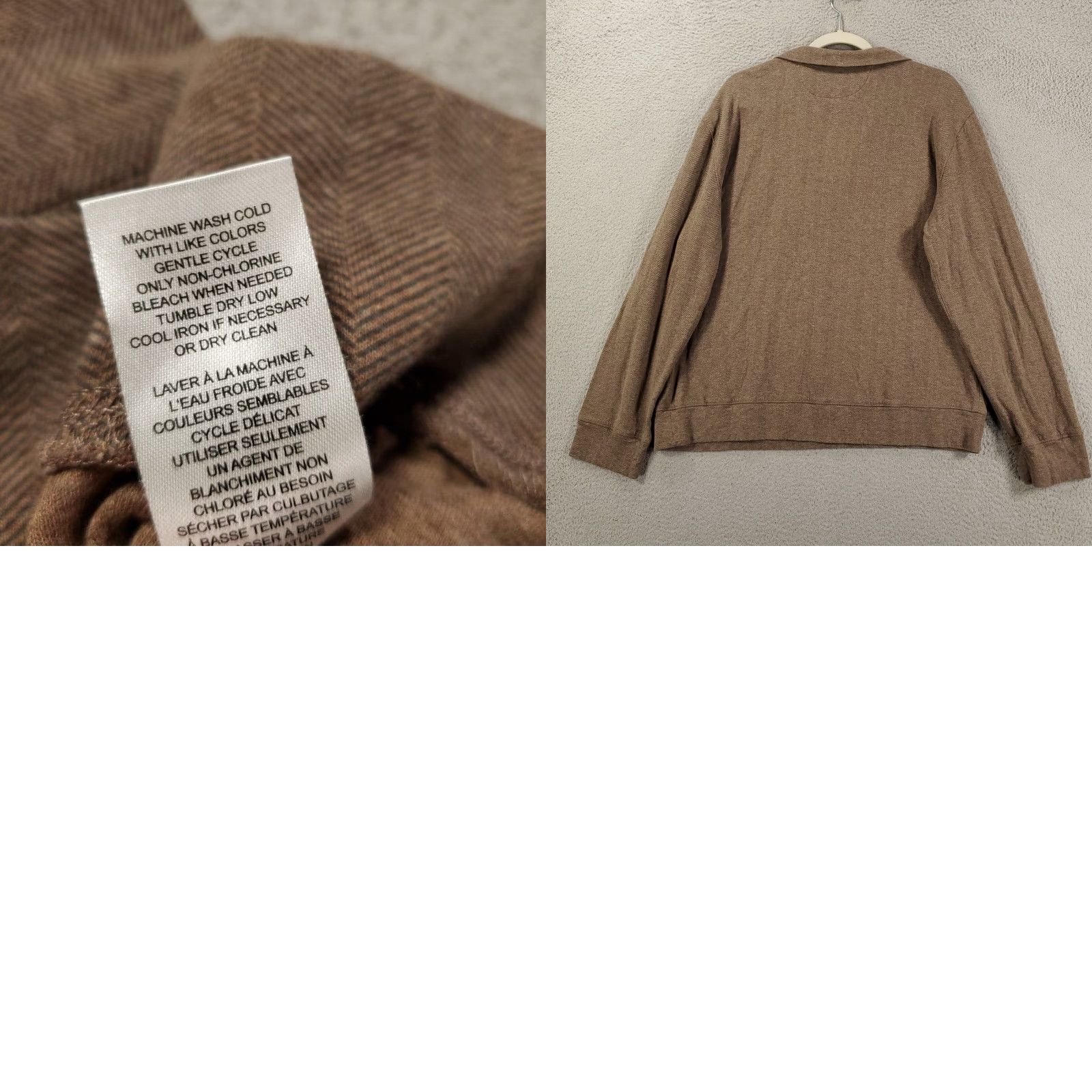 Vintage Tahari Mens XL Pullover Sweater 1/4 Zip Herringbone Brown Gray Classic Casual Shirt? Size US XL / EU 56 / 4 - 8 Thumbnail