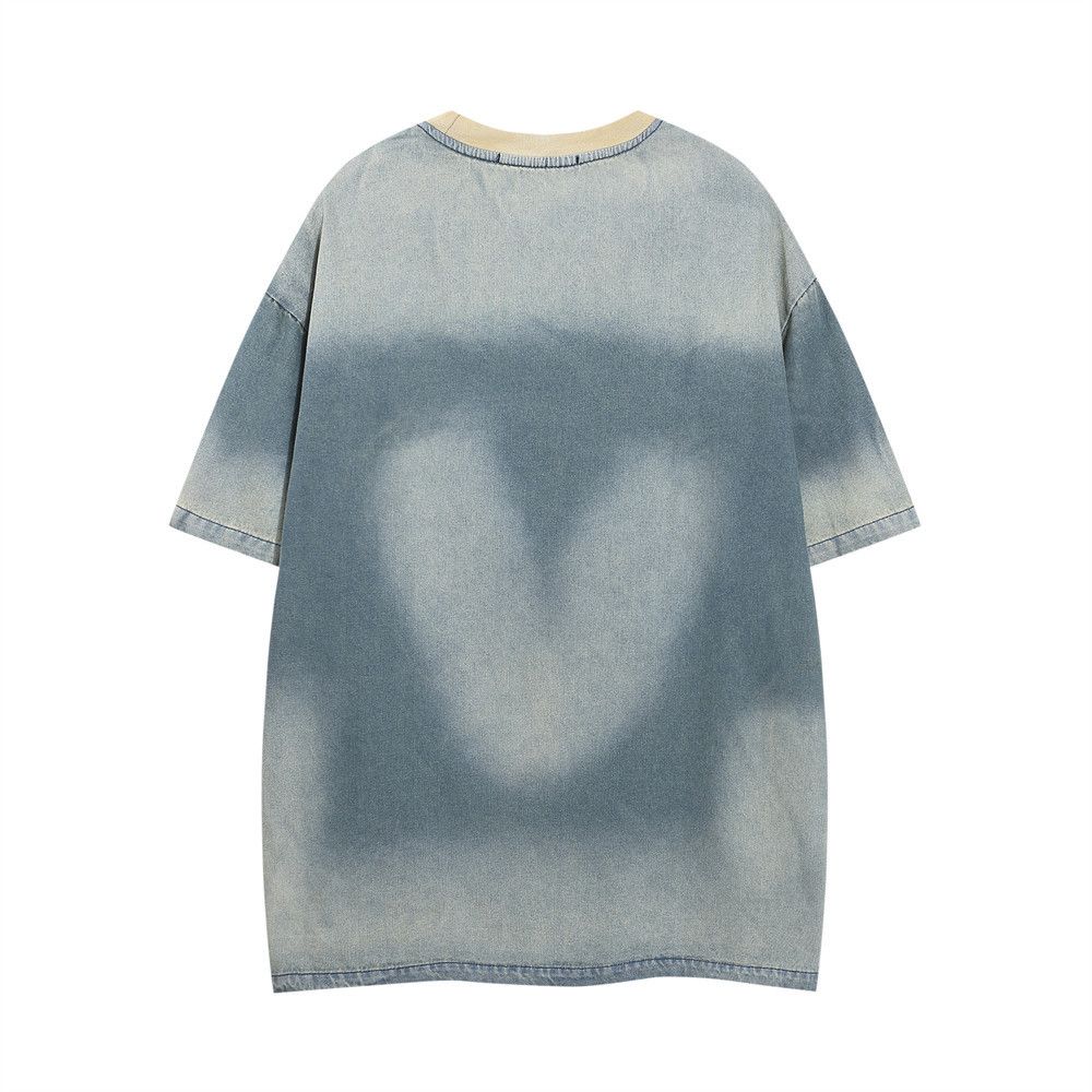 Japanese Brand × Vintage Letter Embroidered Denim Crew Neck Vintage T-Shirt Size US L / EU 52-54 / 3 - 2 Thumbnail