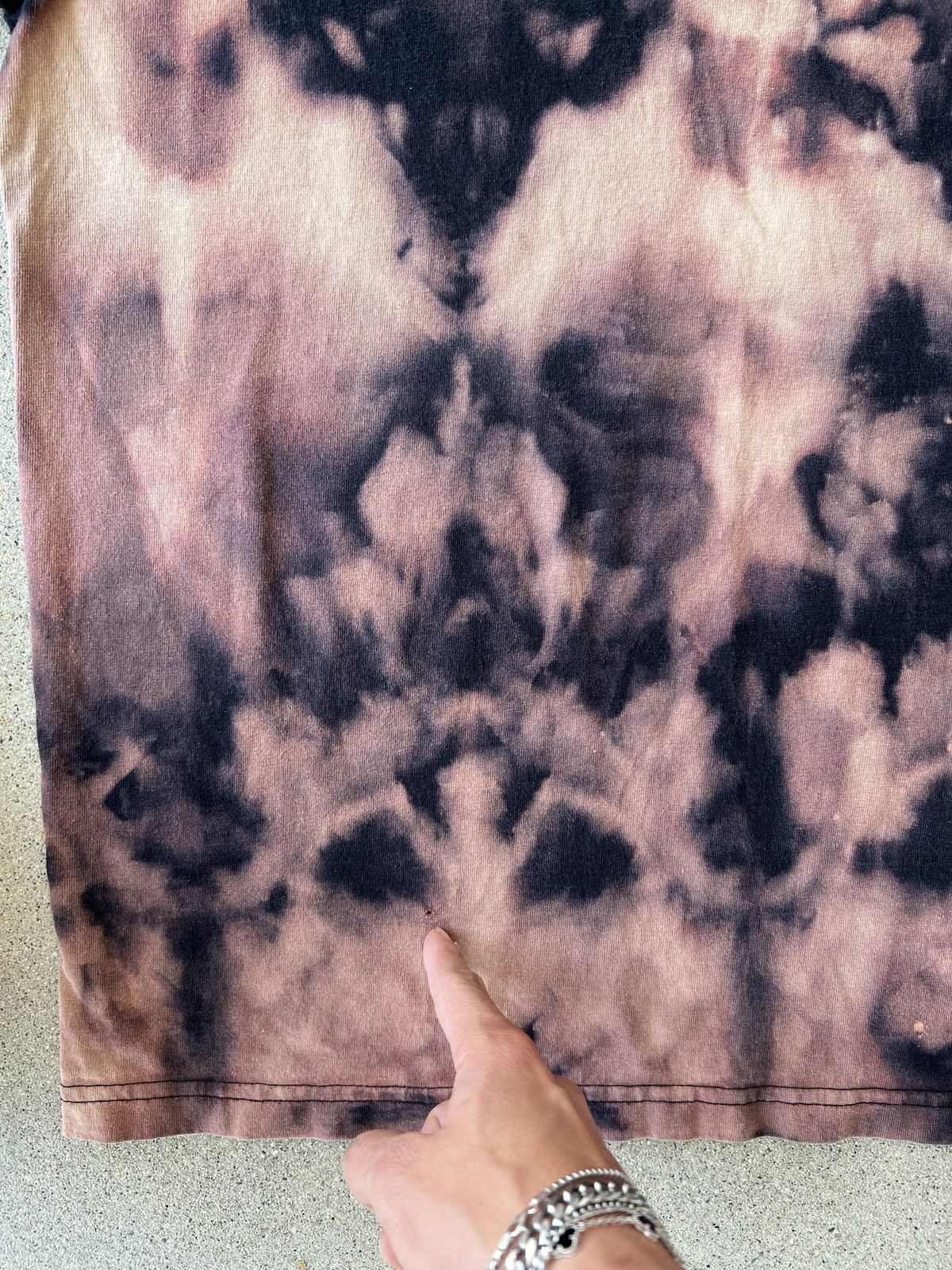 Bleach × Vintage Pro Club Black/Bleach Tied Dyed Heavyweight Blank Tee Size US M / EU 48-50 / 2 - 4 Thumbnail