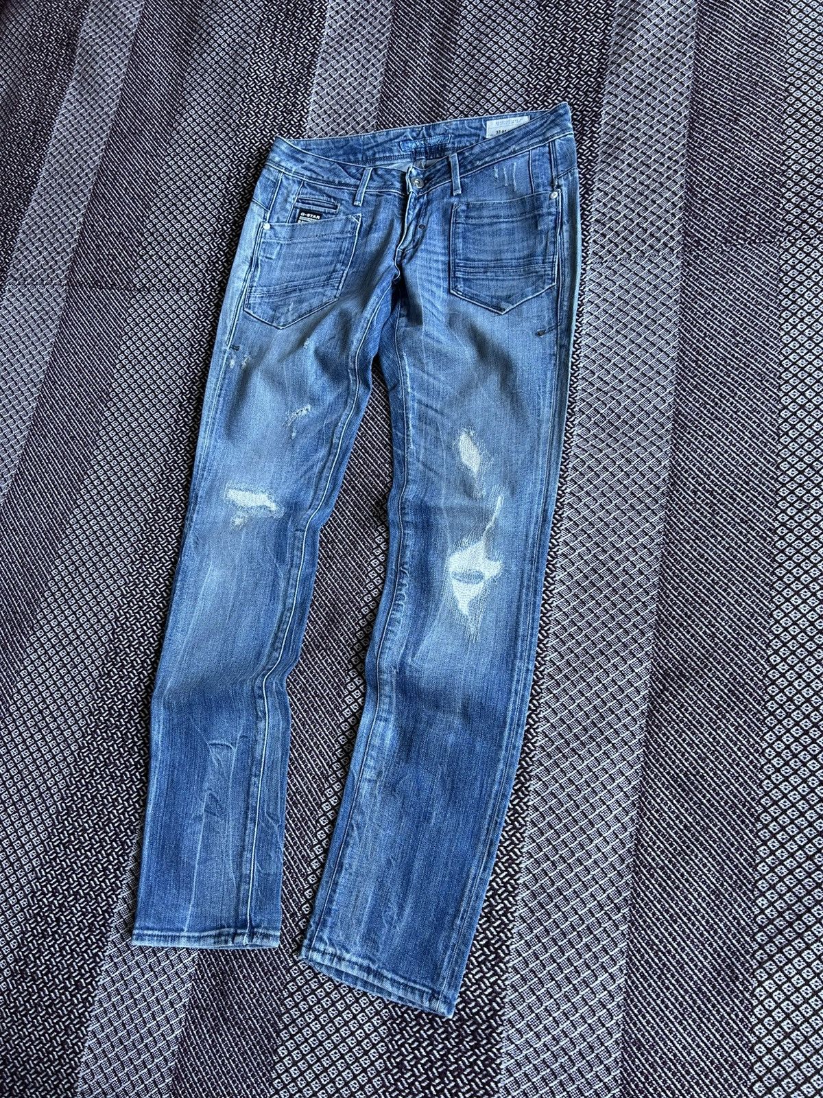 G-Star × Vintage Vintage G-star Raw Low Tapered Denim Distressed Jeans Sz 28 Size US 28 / EU 44 - 2 Thumbnail