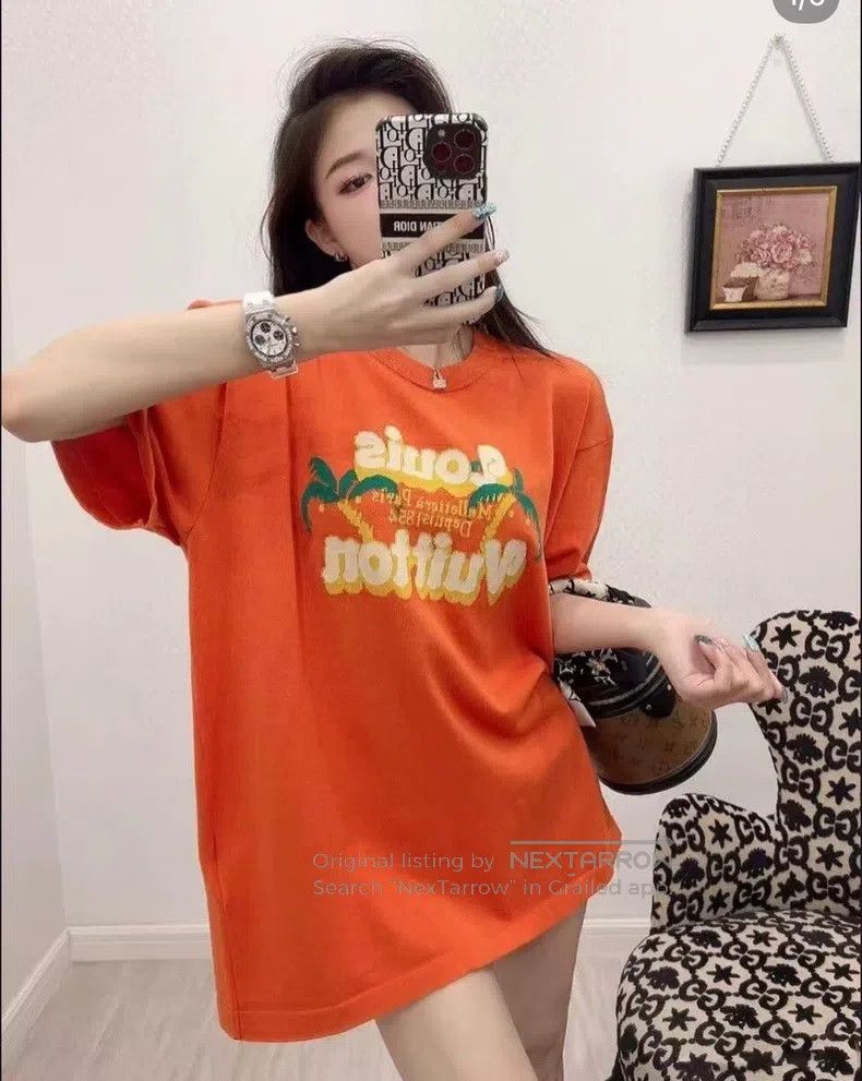 Louis Vuitton Louis Vuitton 24 New Orange Coconut Knit Short Sleeves Size US M / EU 48-50 / 2 - 9 Thumbnail