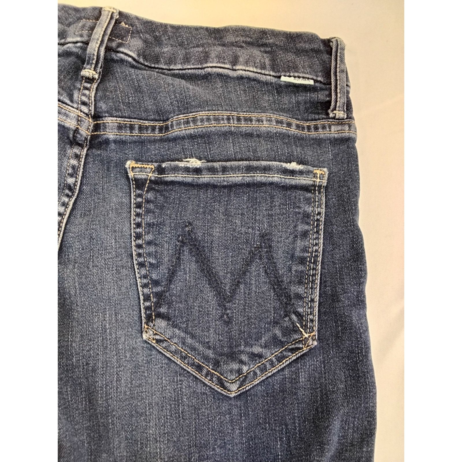 MOTHER Mother High Waist Looker Jean Women's 27" Dark Distressed Size 27" / US 4 / IT 40 - 7 Thumbnail