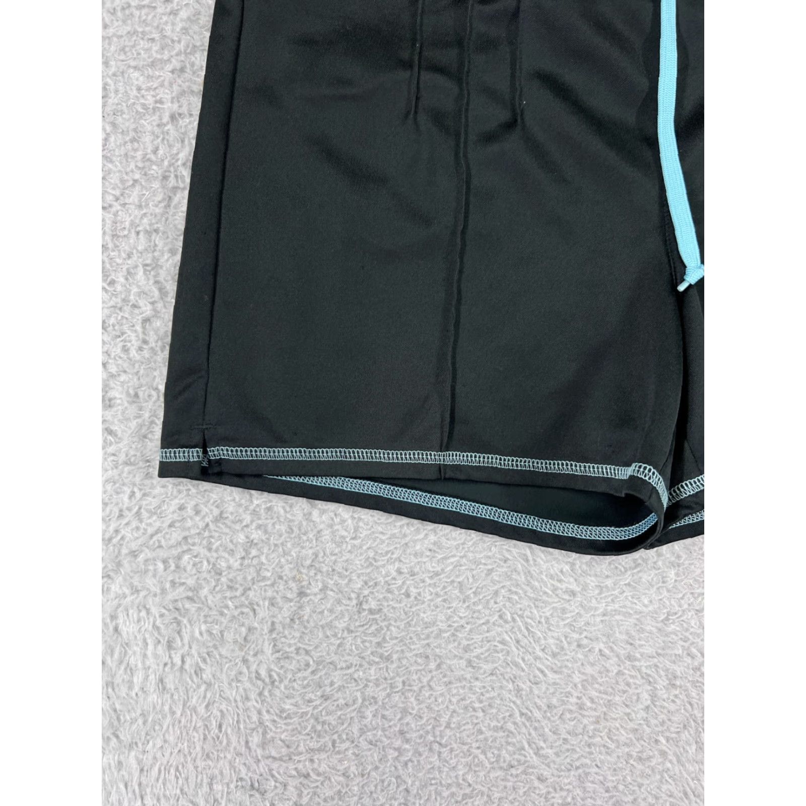 Adidas Adidas Shorts Womens Small Black Blue 100% Polyester Drawstring Gym Running Size 30" / US 8 / IT 44 - 6 Thumbnail