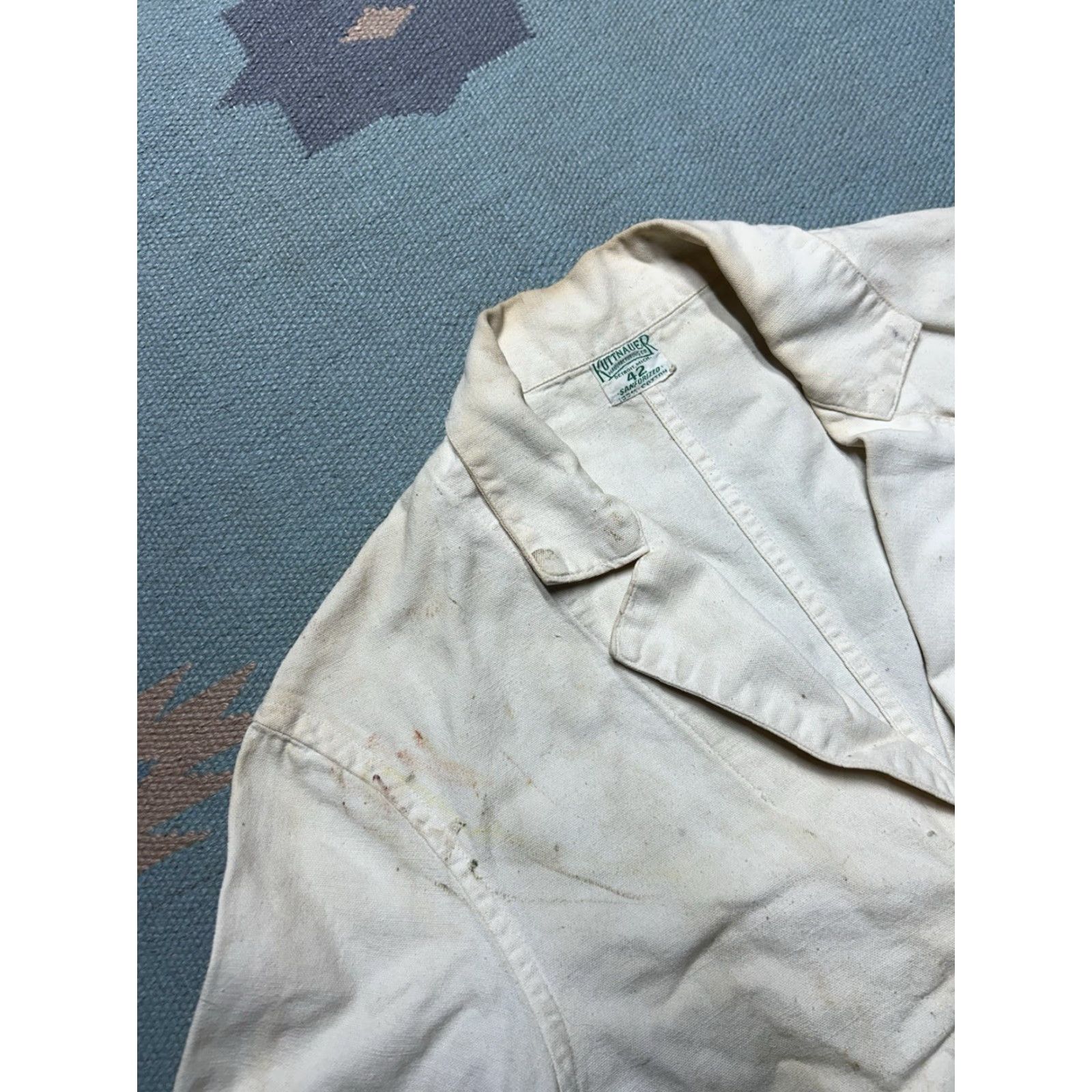 Vintage VINTAGE Chore Coat Jacket Kuttnauer Detroit White Canvas 42 M Mens Size US XS / EU 42 / 0 - 6 Thumbnail