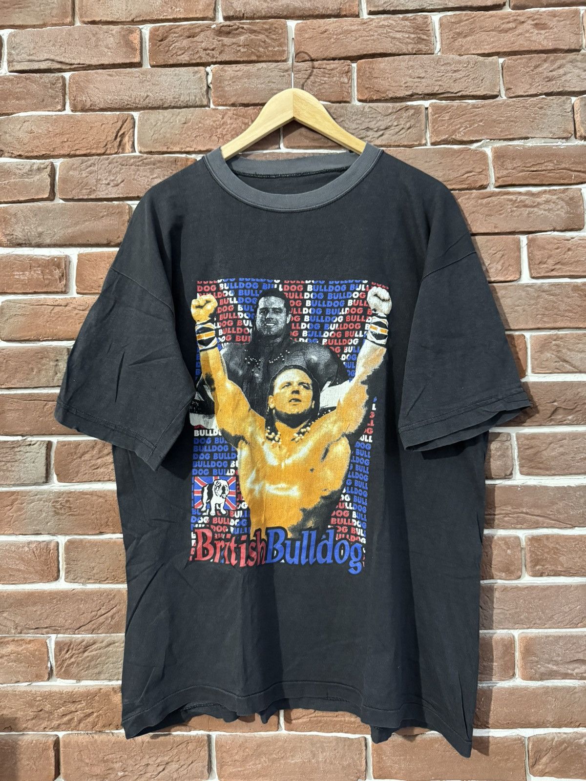 Vintage Vintage 90s WWF British Bulldog Wrestling Grail WWE Black L Size US L / EU 52-54 / 3 - 1 Thumbnail