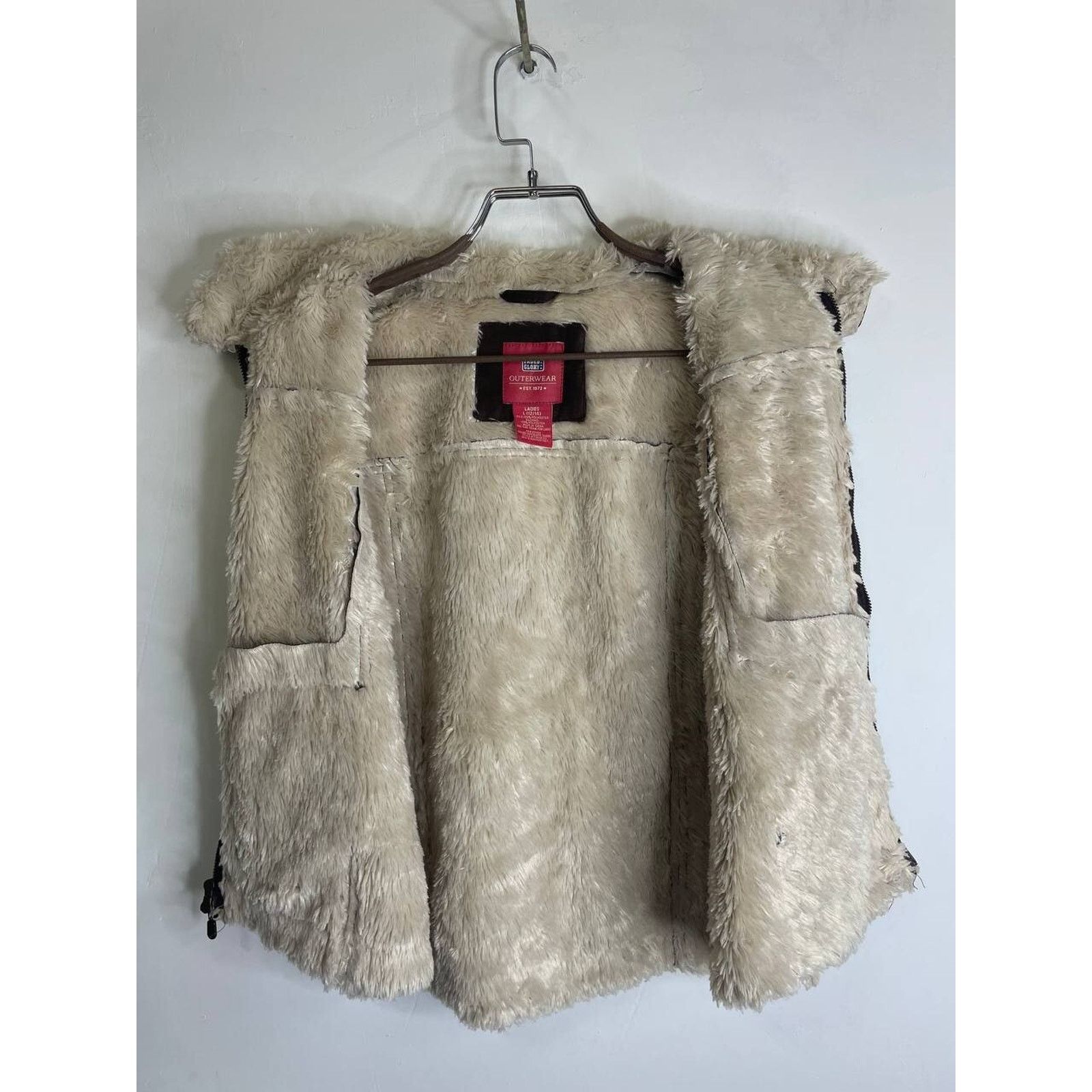 Japanese Brand Vintage Brown Faux Shearling Zip Vest Sherpa Lined Outerwear Size M / US 6-8 / IT 42-44 - 8 Thumbnail