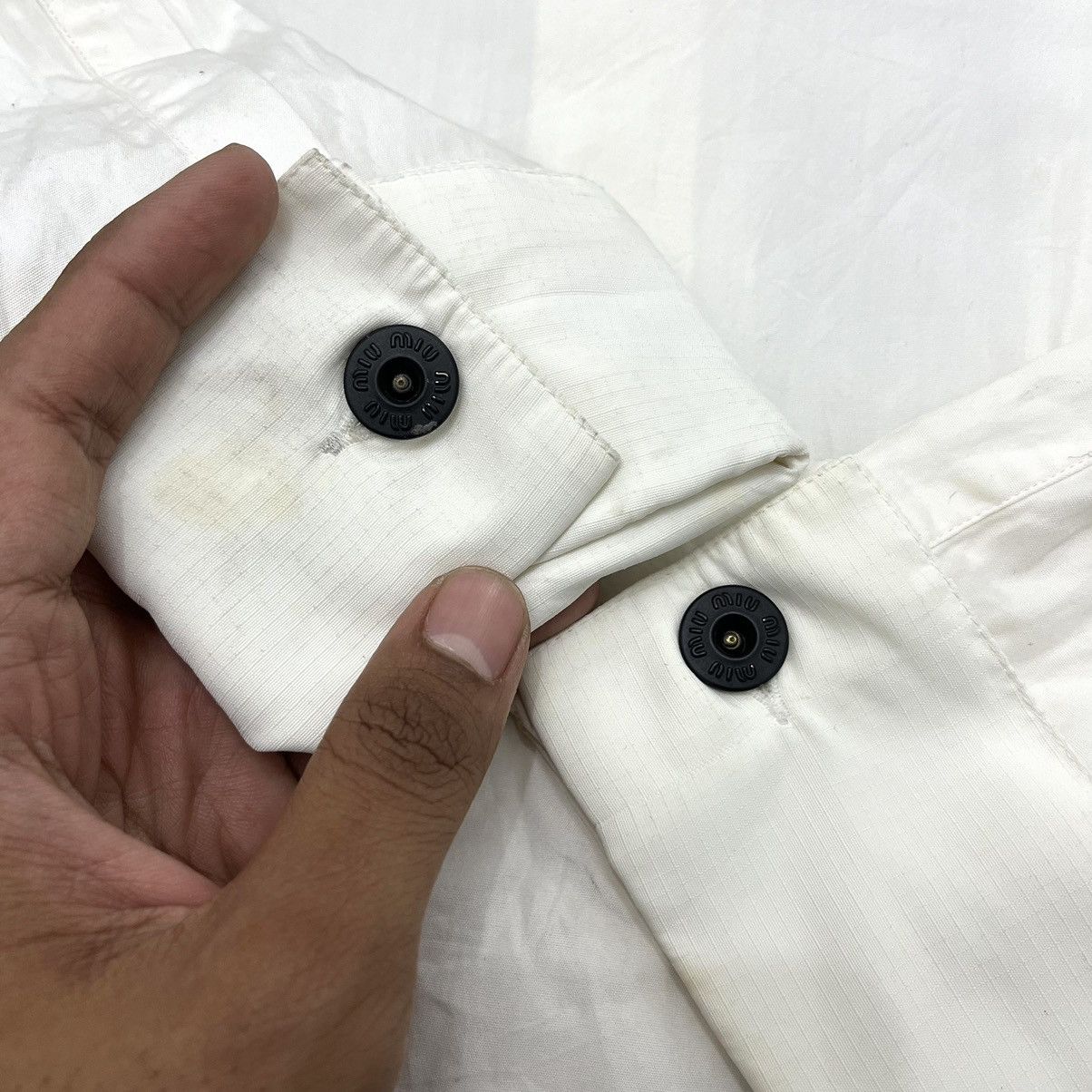 Prada 🇮🇹 Vintage Miu Miu White Button Up Shirt Size M / US 6-8 / IT 42-44 - 11 Thumbnail