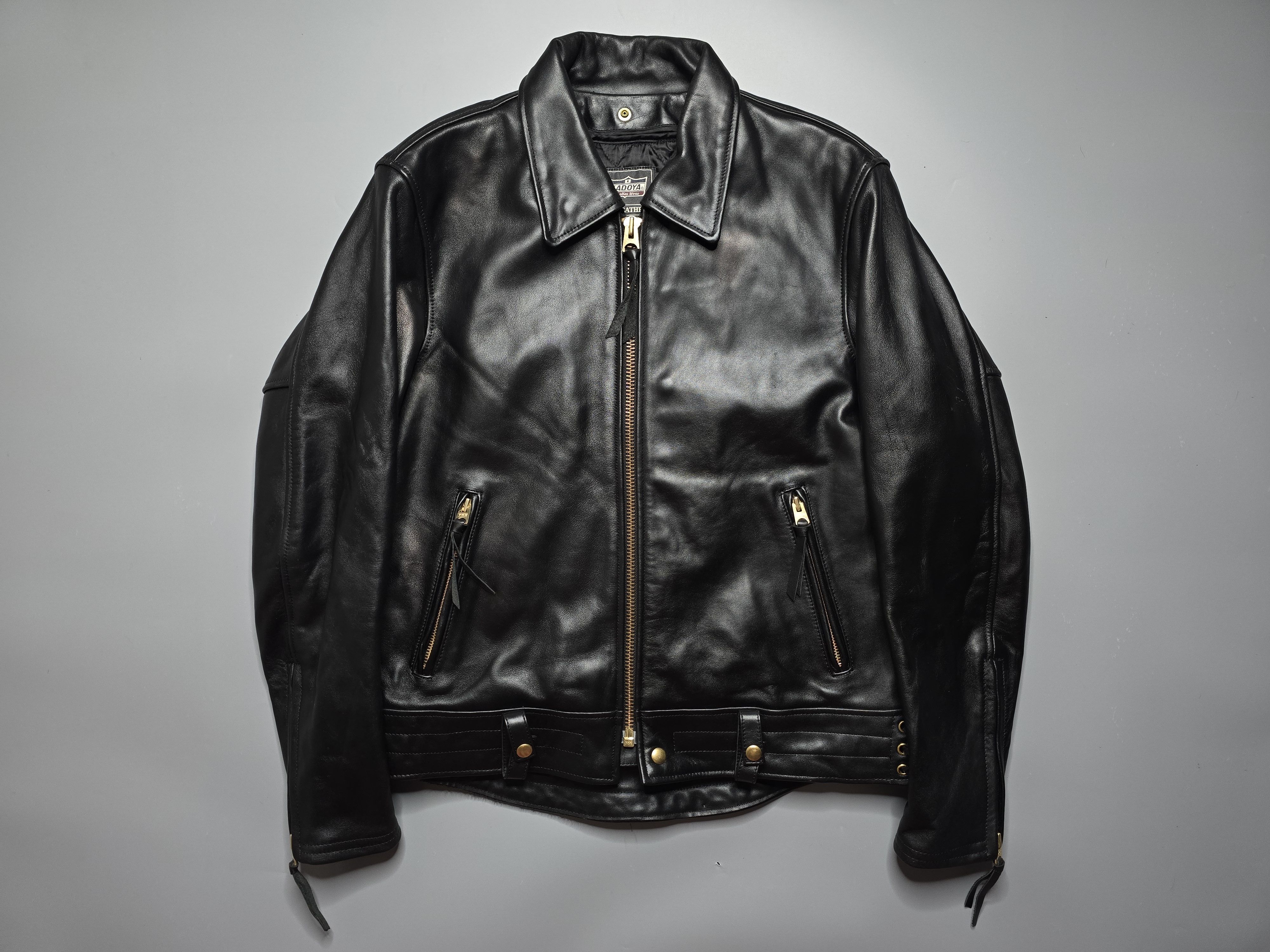 Kadoya Kadoya 'Battlesuit' Armored Black Leather Biker Jacket | Grailed
