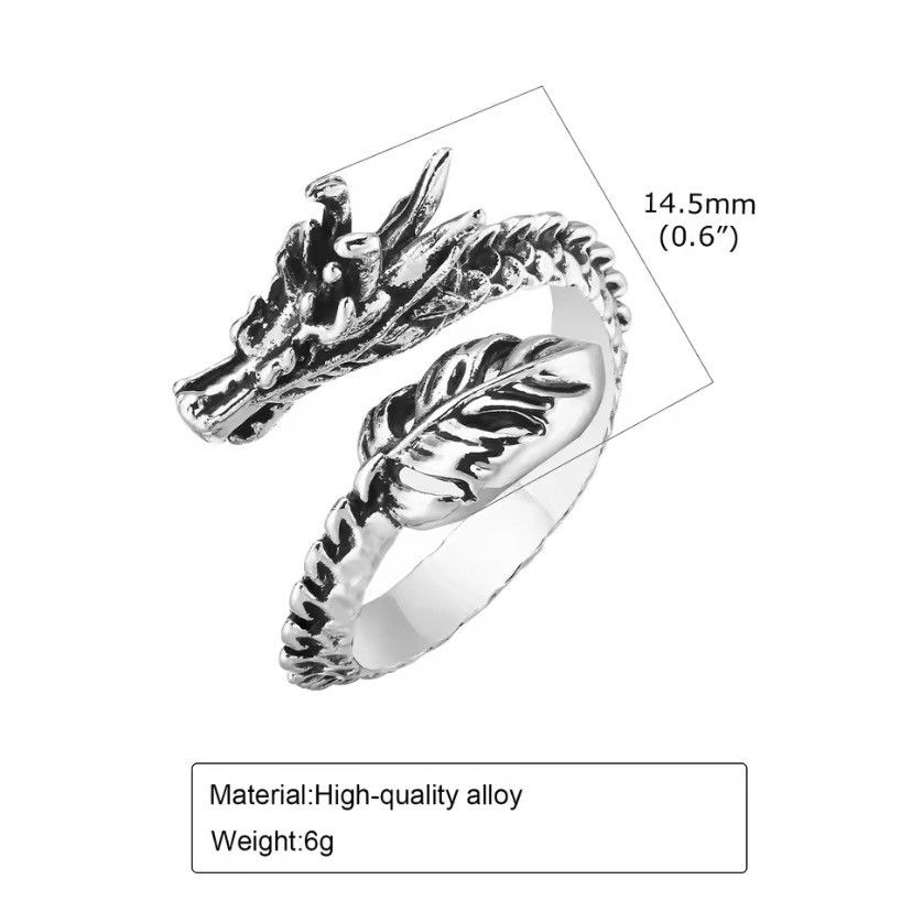 Vintage Chinese Dragon Ring Size ONE SIZE - 2 Thumbnail