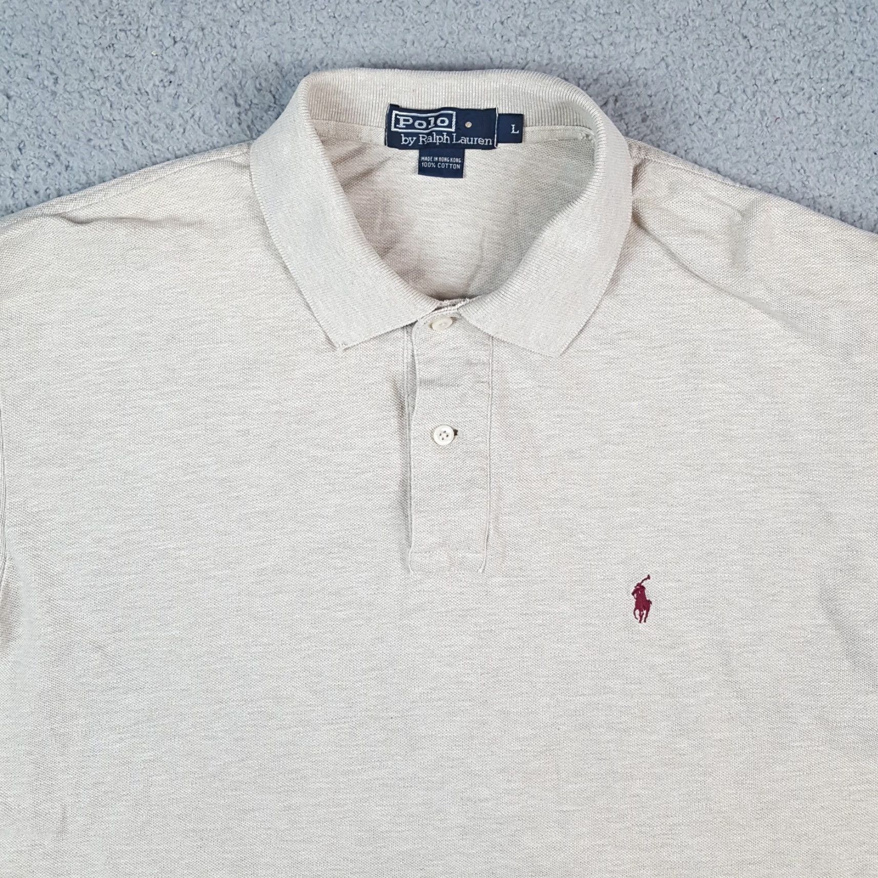 Polo Ralph Lauren Polo Ralph Lauren Oatmeal Preppy Pony Logo Men's Size L Collar Polo Dress Shirt Size 42R - 2 Thumbnail