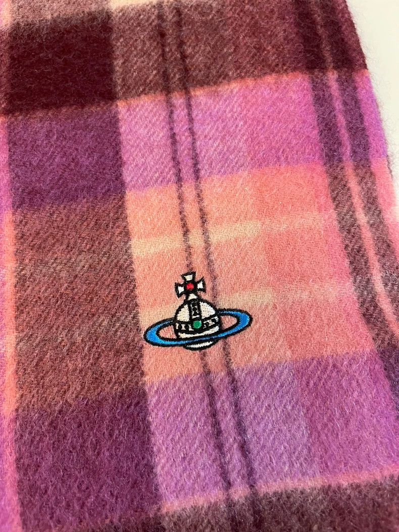 Vivienne Westwood Vivienne Westwood Classic Saturn wool scarf pink Size ONE SIZE - 3 Thumbnail