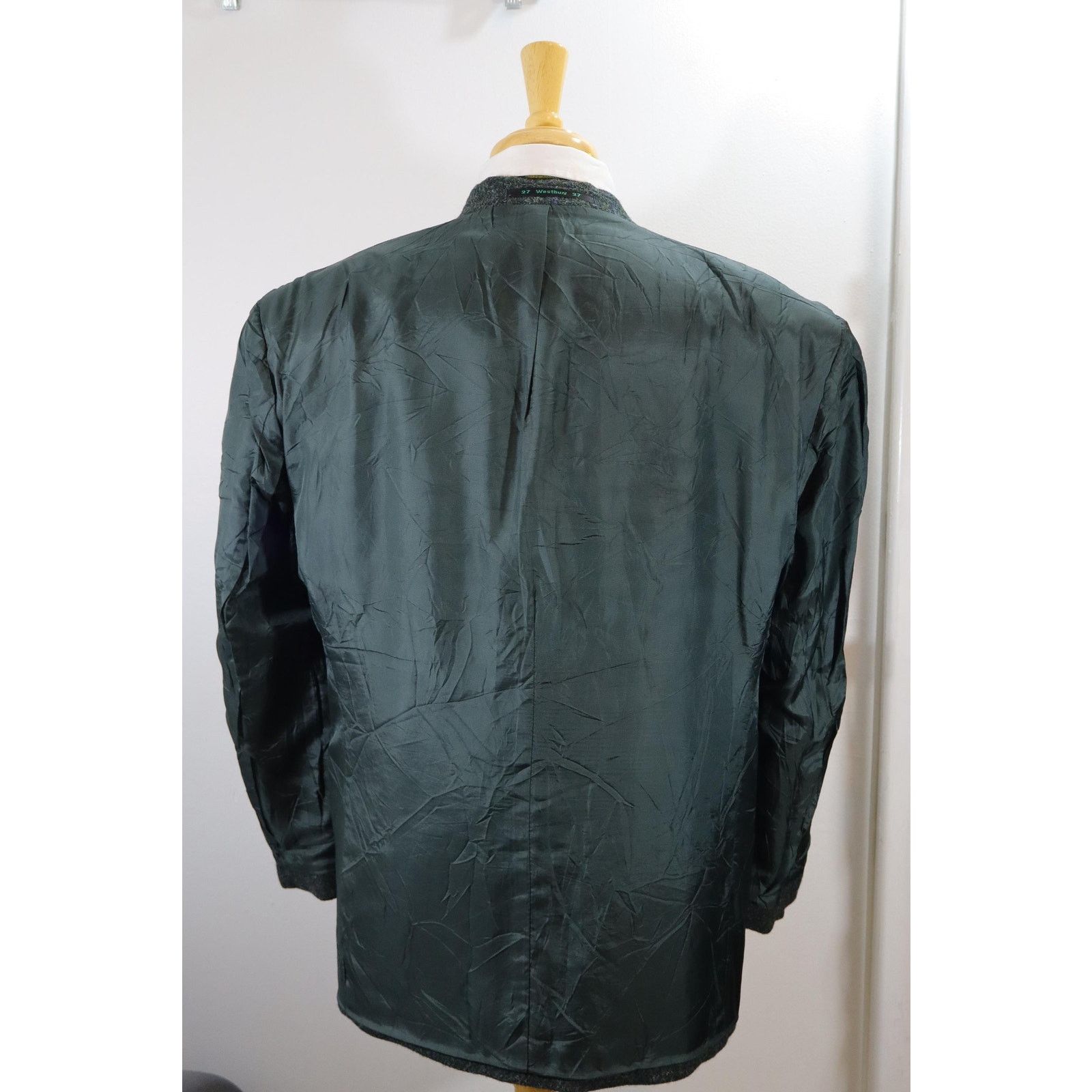Harris Tweed 46R Vintage Westbury Harris Tweed Forest Green Men's Blazer Size 46R - 7 Thumbnail