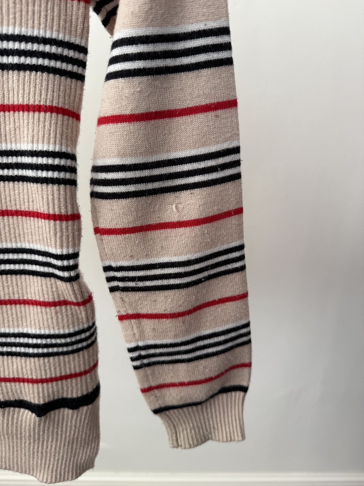 Burberry Vintage Burberry Women’s Beige Nova Stripe Sweater Size S / US 4 / IT 40 - 11 Thumbnail
