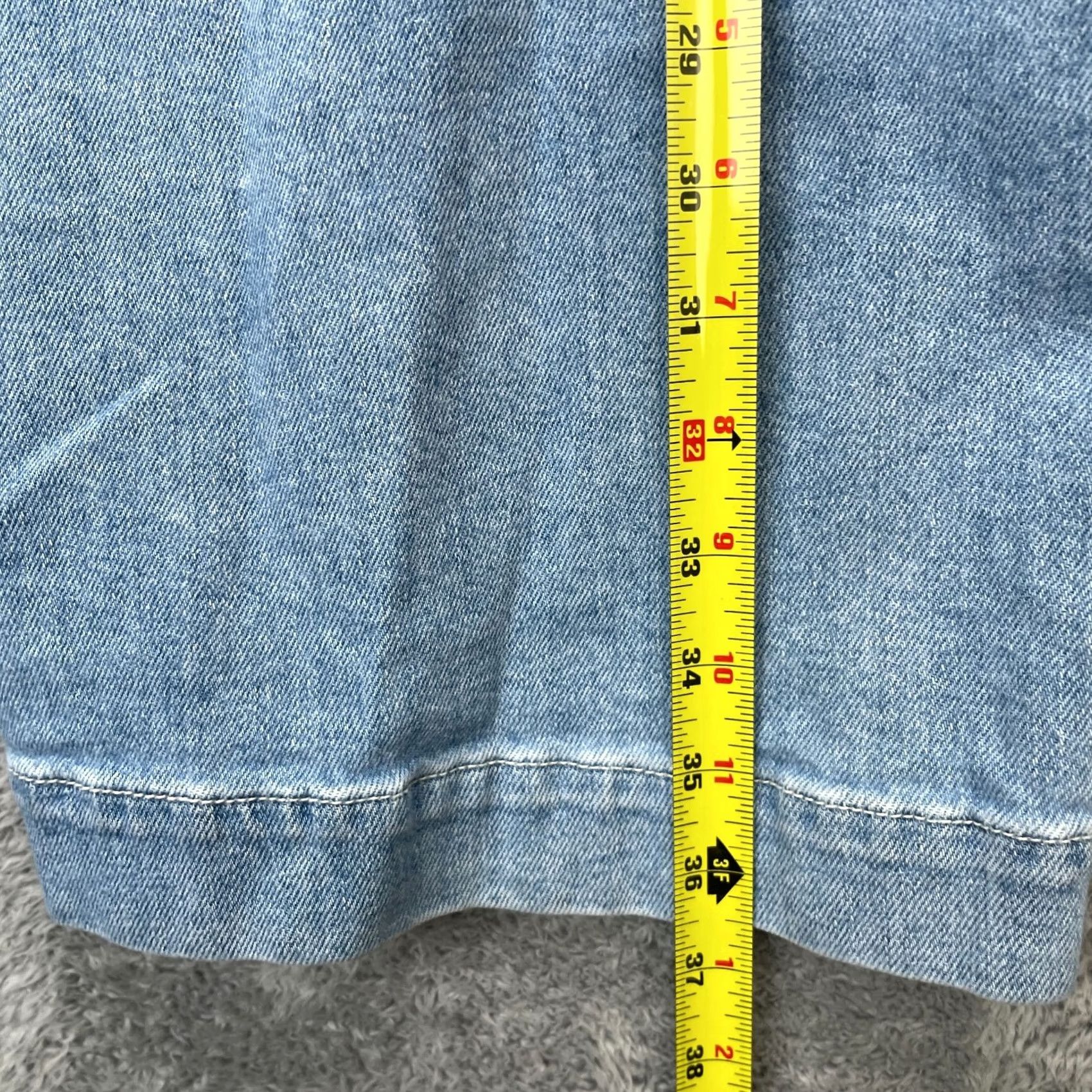 Lands' End Lands' End Jeans Womens 12 Blue Wide-Leg Cropped Denim Cotton Stretch Light Wash Regular Inseam 24in City Preppy Size 24" / US 00 / IT 34 - 7 Thumbnail