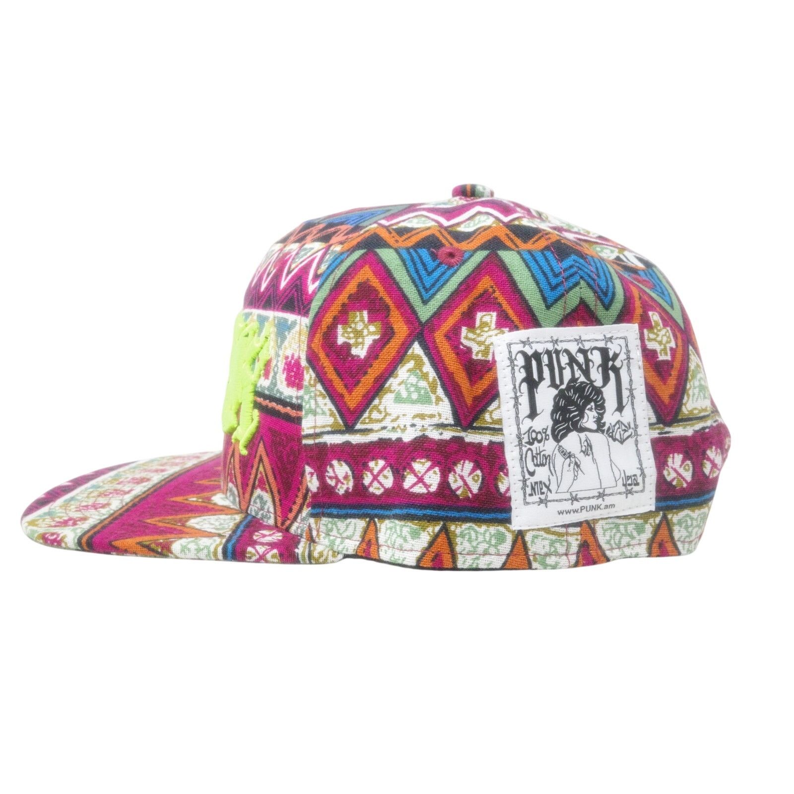Other PUNK ® Azteca Chaotic Quilted Hat with Safety Pin Made USA Size ONE SIZE - 5 Thumbnail